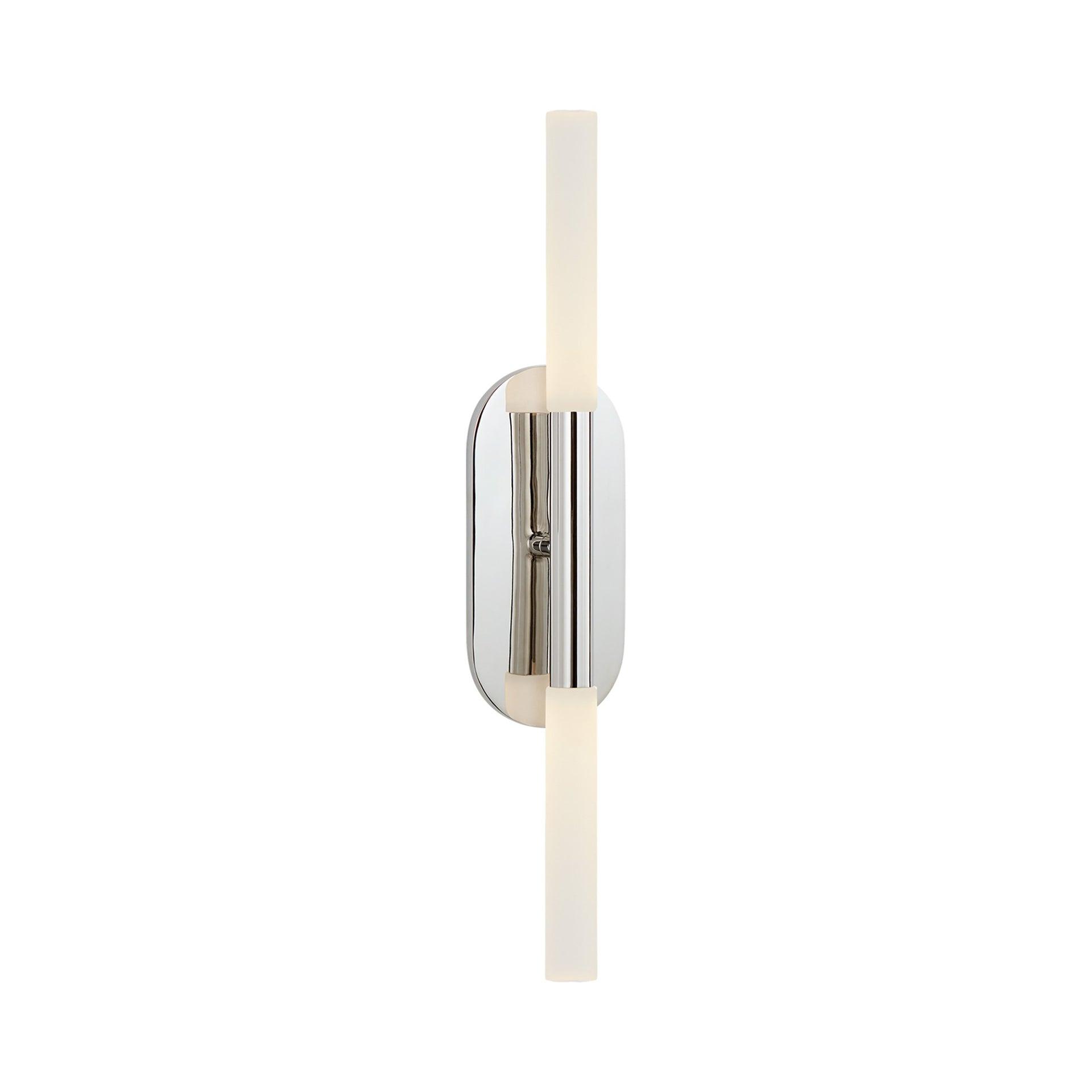 Rousseau Slim Cylinder LED Vanity Light in Polished Nickel