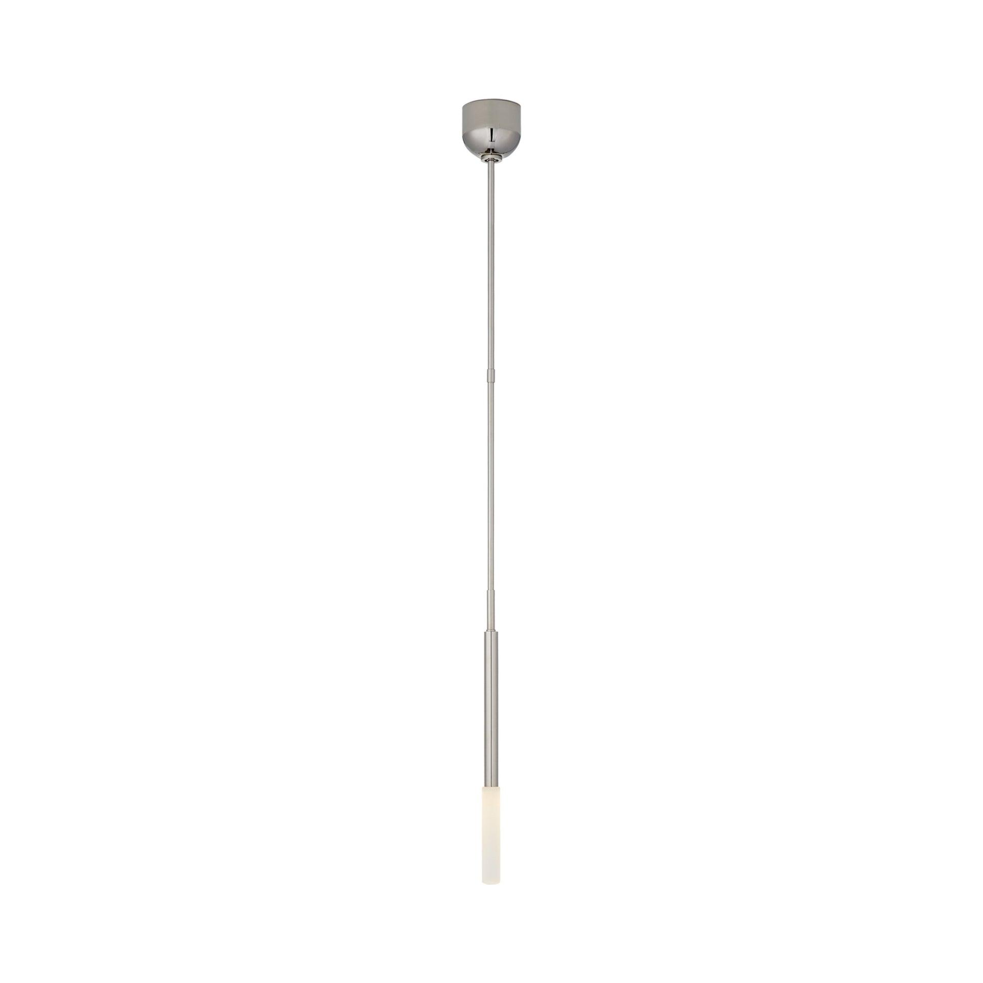 Rousseau Sleek Polished Nickel & Crystal LED Pendant Light