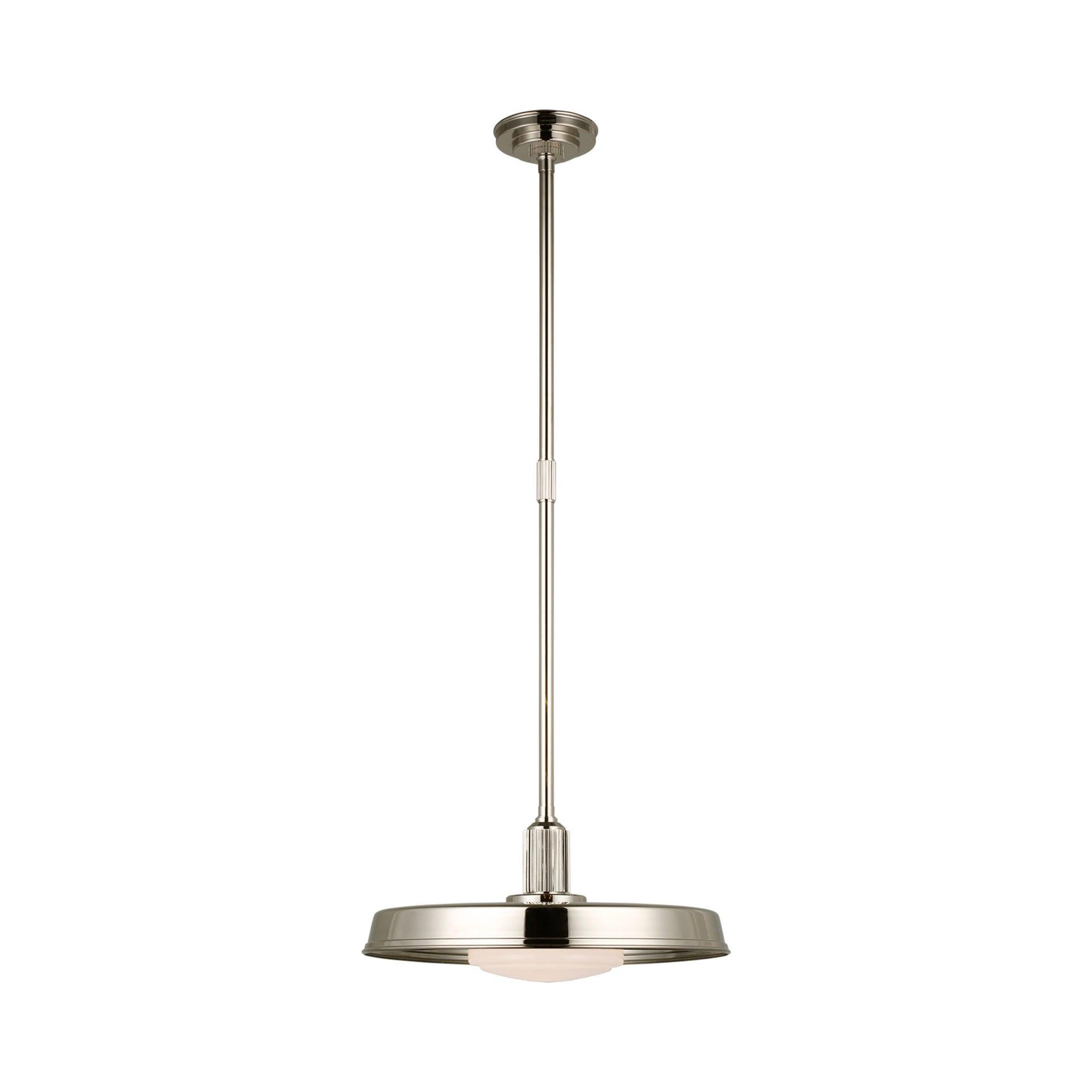 Polished Nickel 18" Glass Island Pendant Light