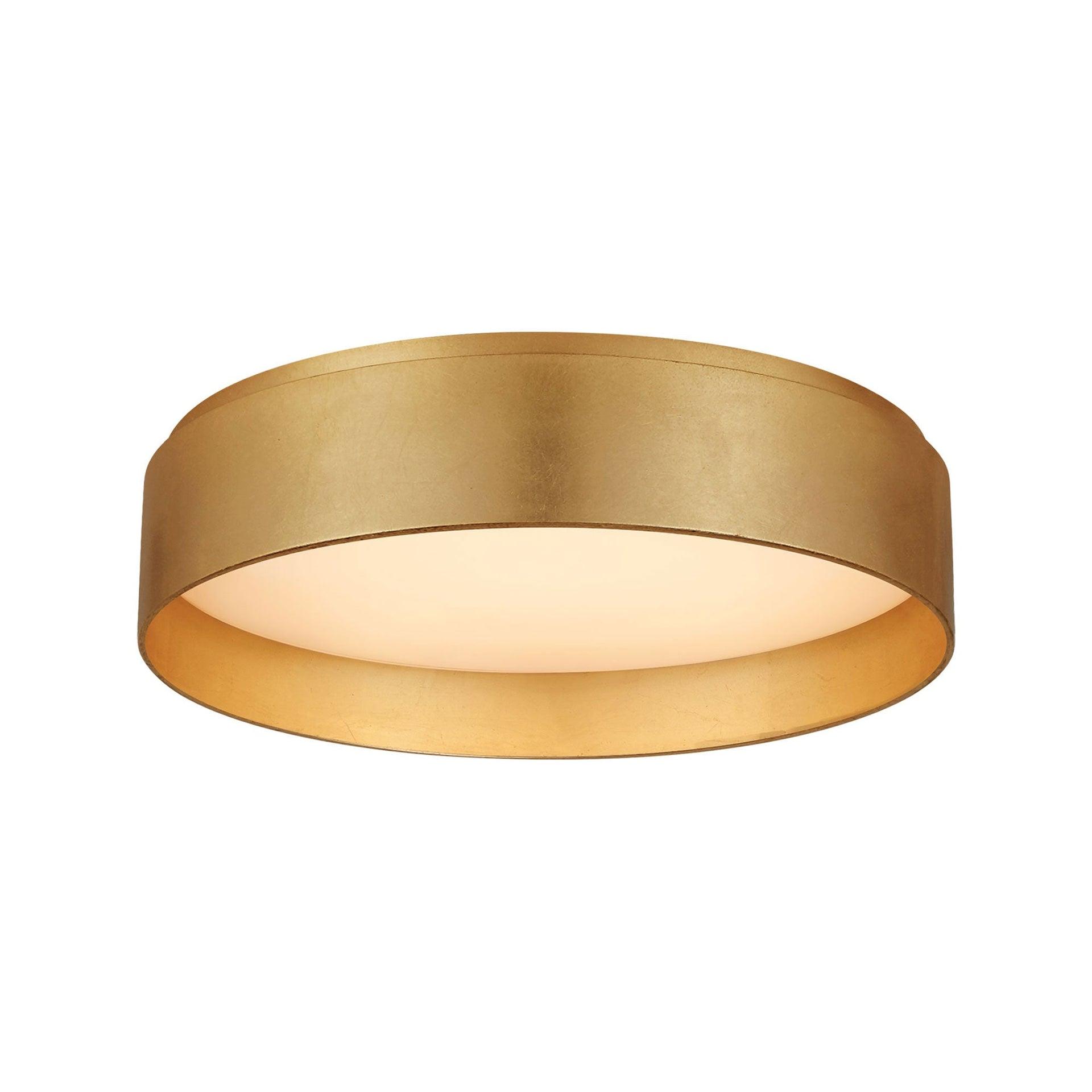 Shaw Contemporary Gold & White Glass LED Flush Mount