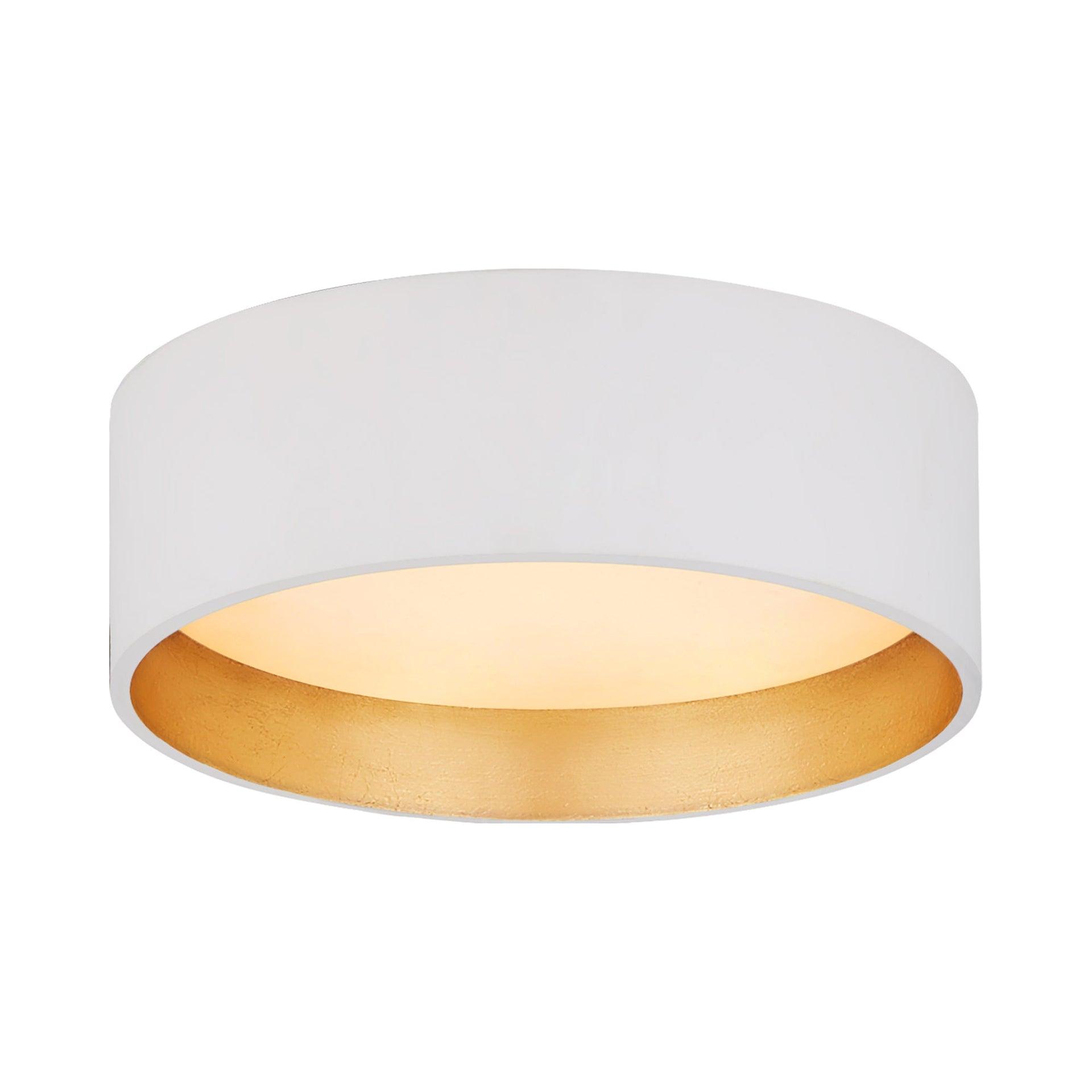 Matte White 2" LED Drum Flush Mount with Glass Diffuser
