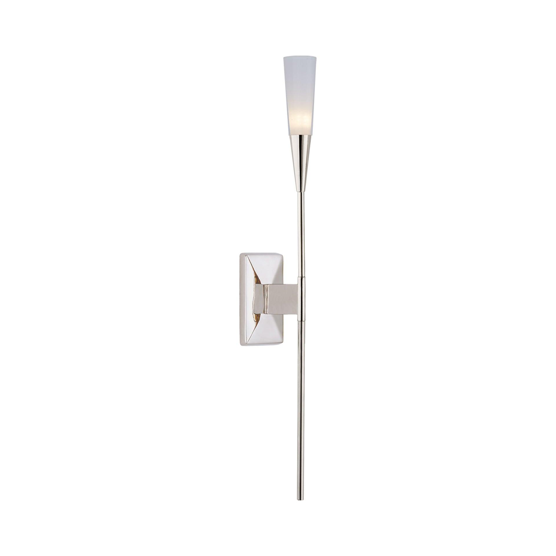 Stellar Polished Nickel LED Wall Sconce with Frosted Shade
