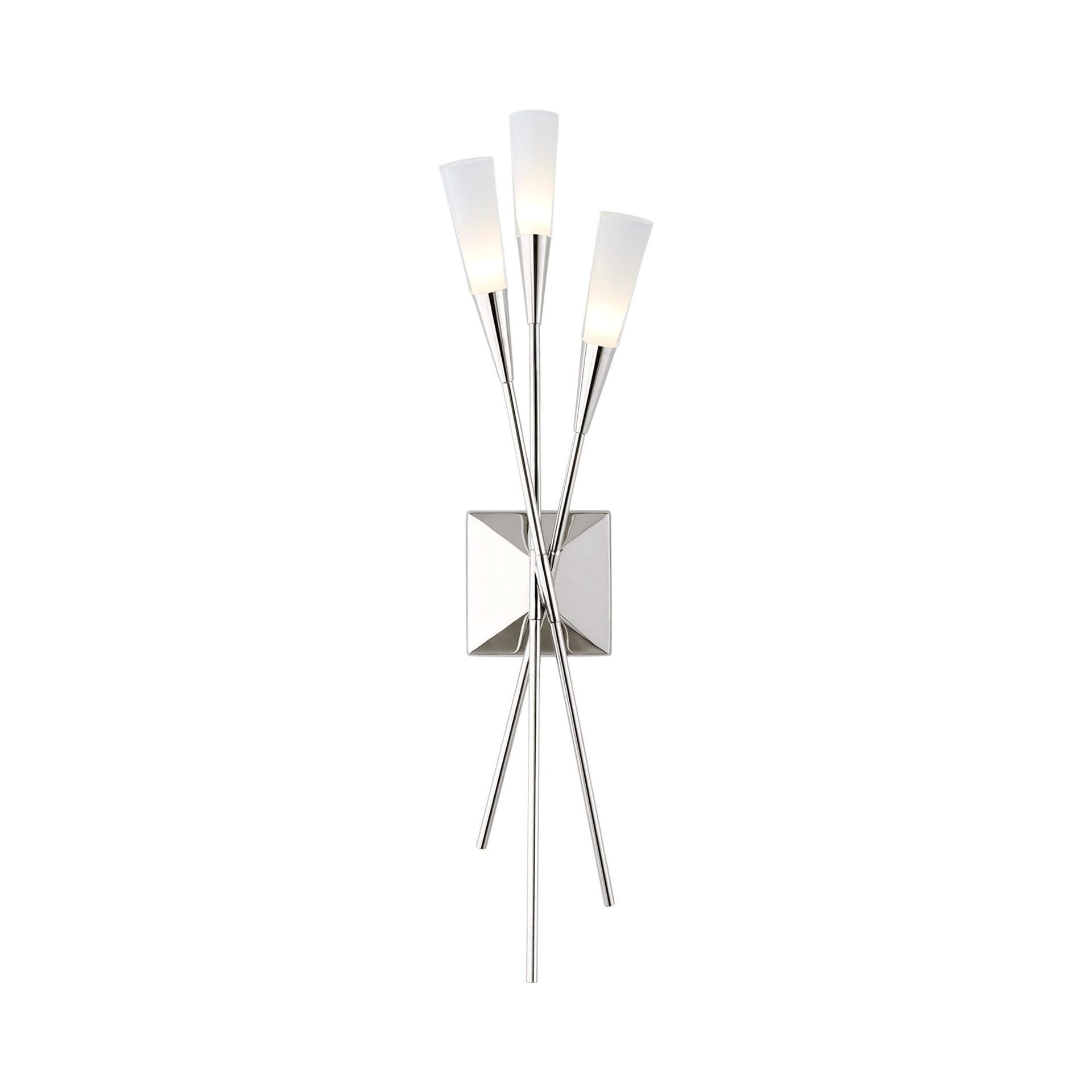 Stellar Triple Tail 24" Polished Nickel LED Wall Sconce