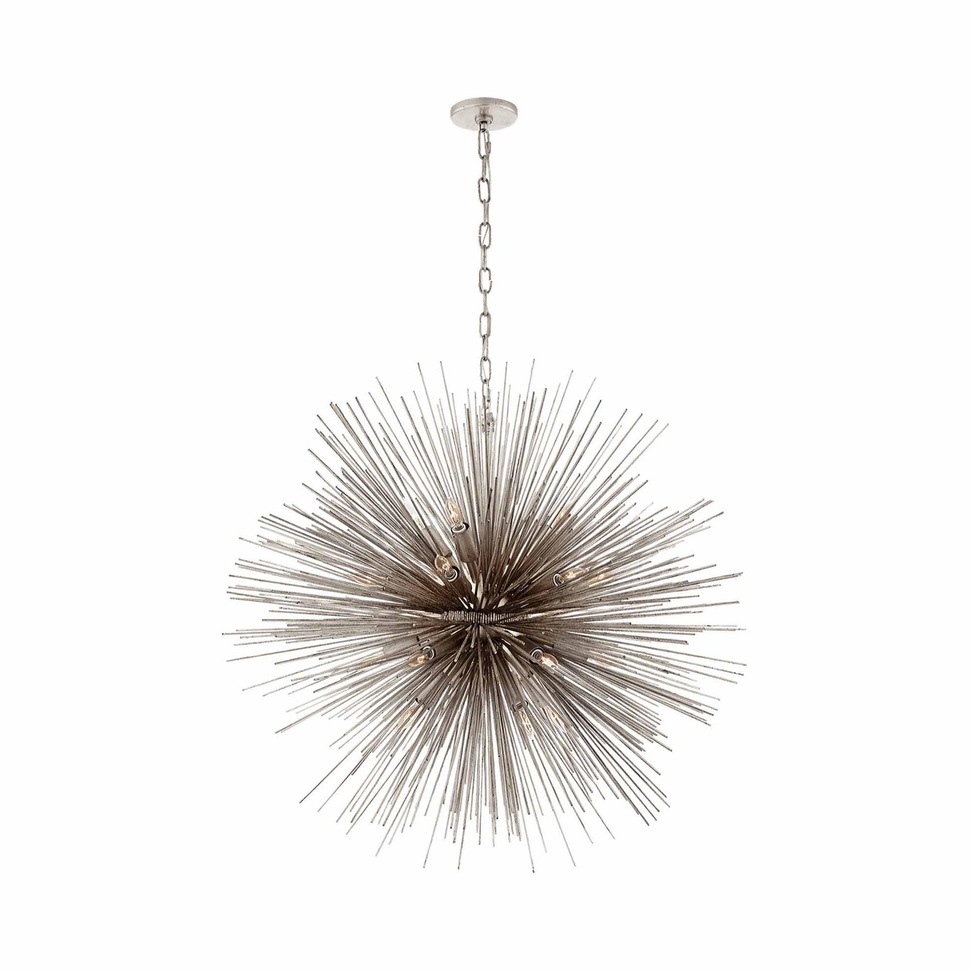 Strada Nickel Crystal 20-Light Round Plug-in Chandelier