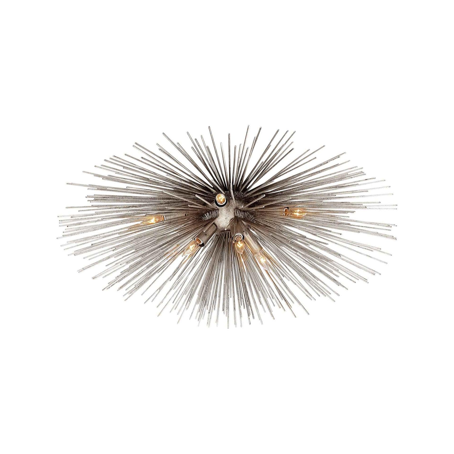 Strada Burst Silver Leaf 28" Flush Mount Ceiling Light