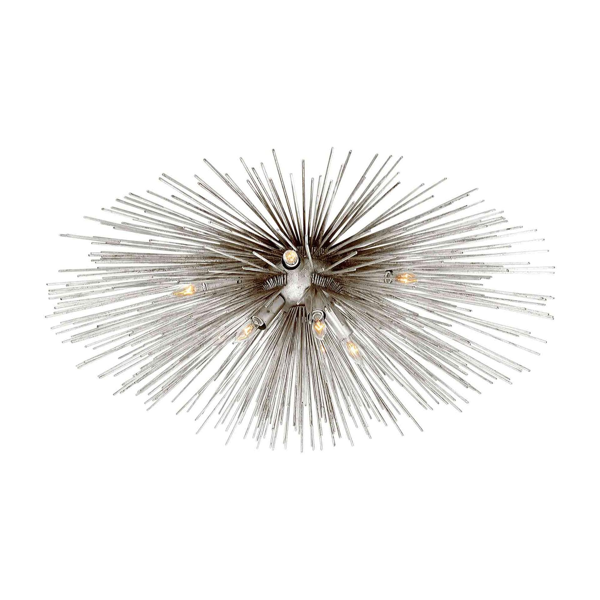 Burnished Silver Crystal 40" Flush Mount Ceiling Light