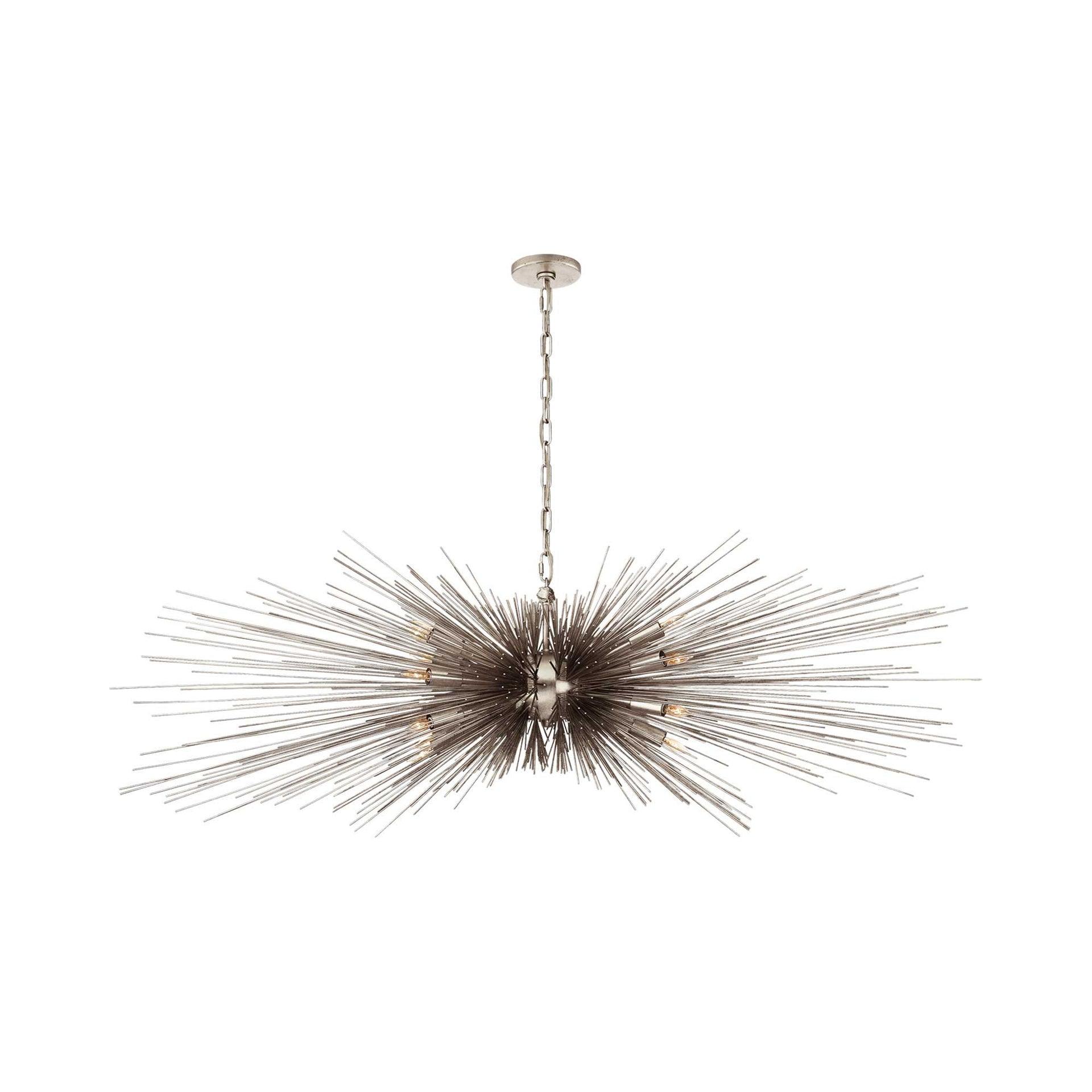 Strada Nickel Finish 60" Crystal Plug-in Chandelier