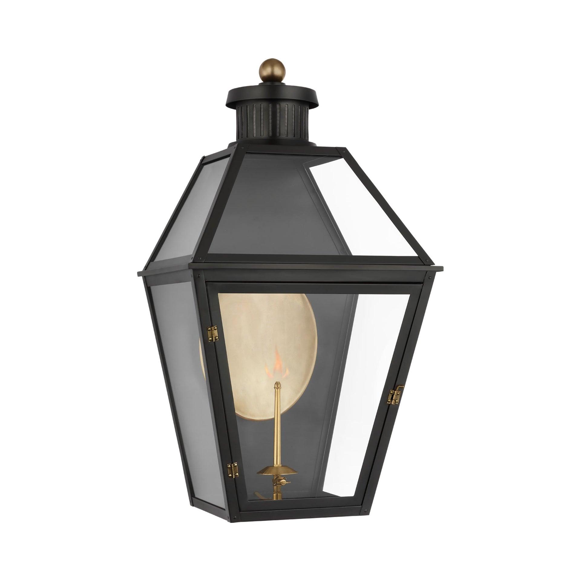 Stratford Large Black Aluminum and Glass Outdoor Lantern