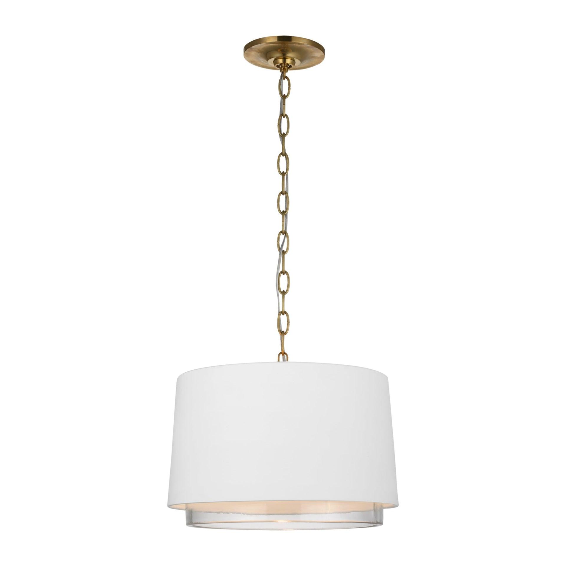 Sydney Sleek Modern LED Pendant in Soft Brass with Clear Glass