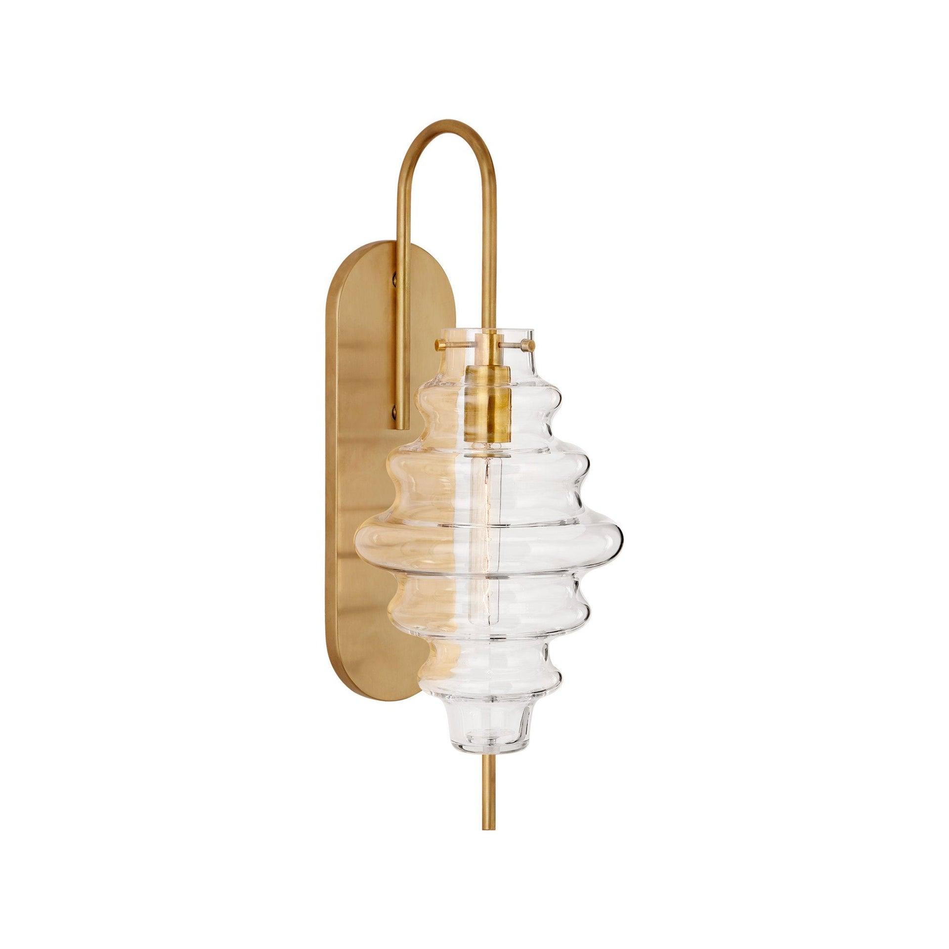 Tableau Antique-Burnished Brass Dimmable Wall Sconce with Clear Glass