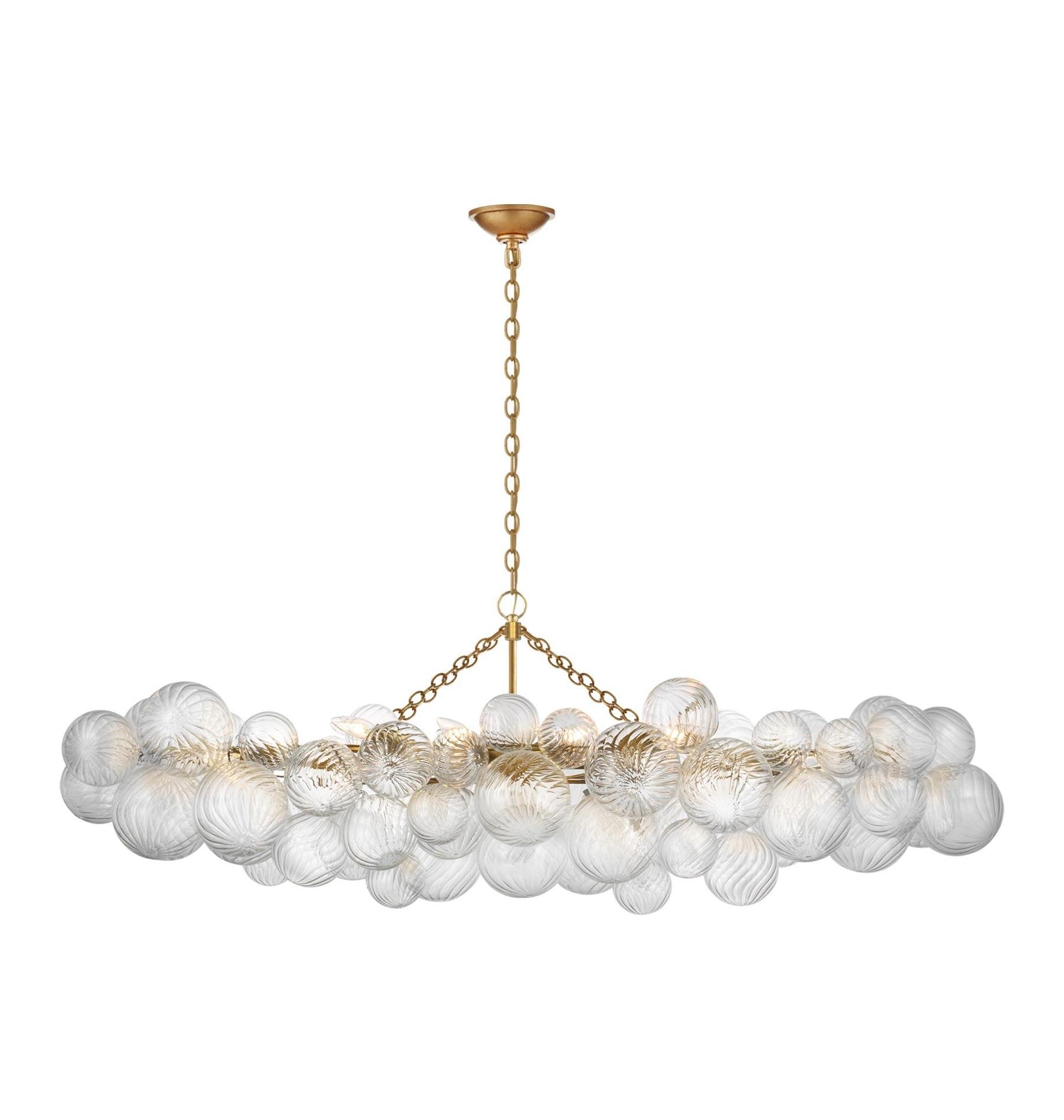 Talia Gilded 63'' Swirled Glass Orb Linear Chandelier