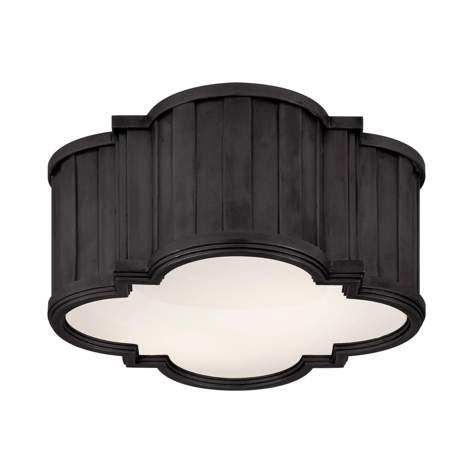 Tilden Quatrefoil 11.25" Bronze Glass Flush Mount Light