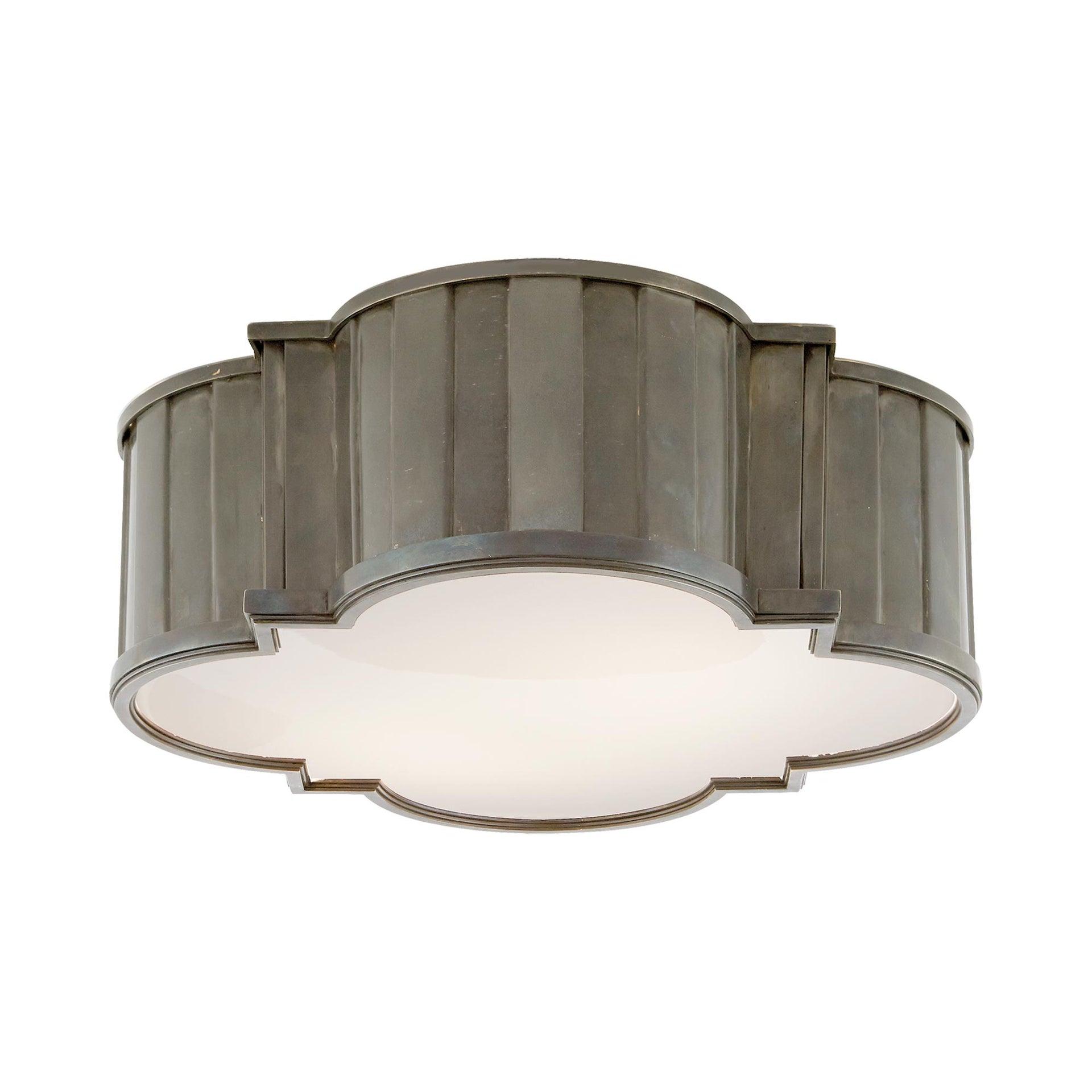 Tilden Antique Nickel 17" Glass Flush Mount Light
