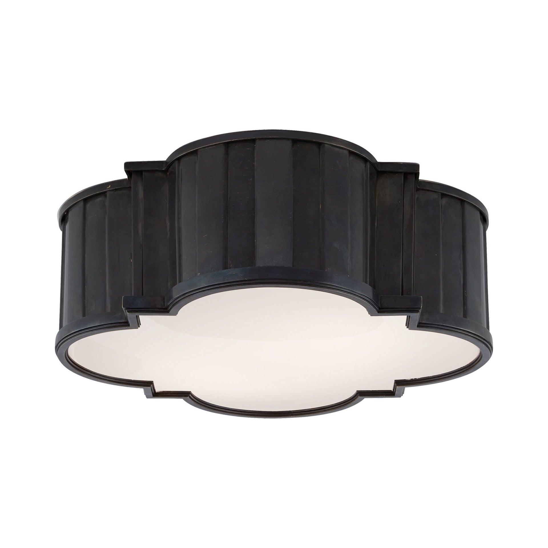 Tilden Large Bronze and Glass Flush Mount Light