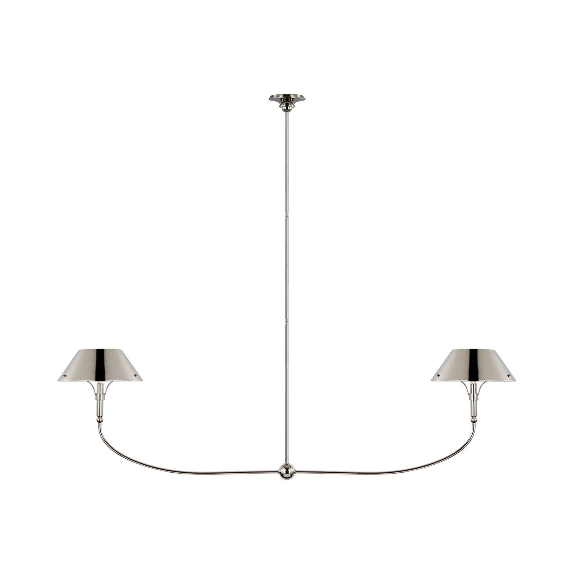Polished Nickel 68" Linear Chandelier with Dual Lights