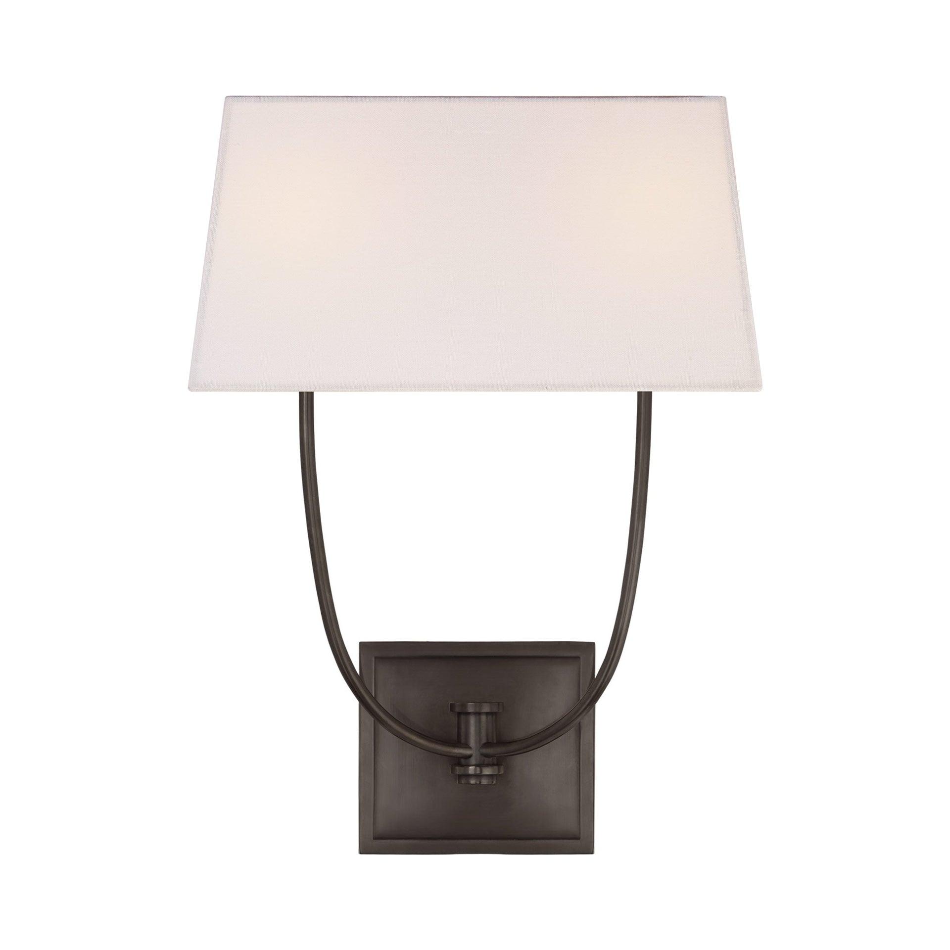 Venini Inspired 18" Bronze Dimmable Wall Sconce with Linen Shade