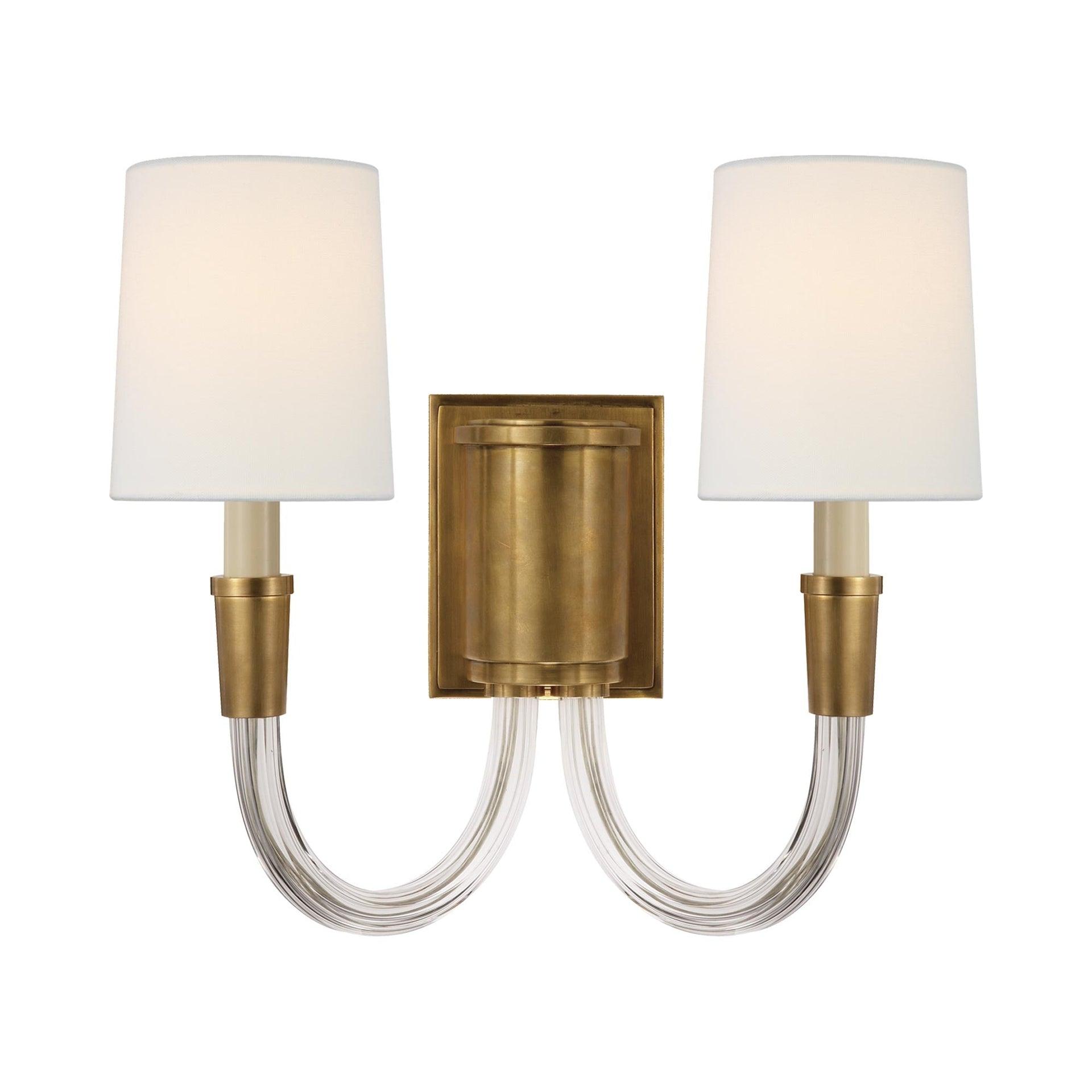 Vivian Hand-Rubbed Antique Brass Double Wall Sconce