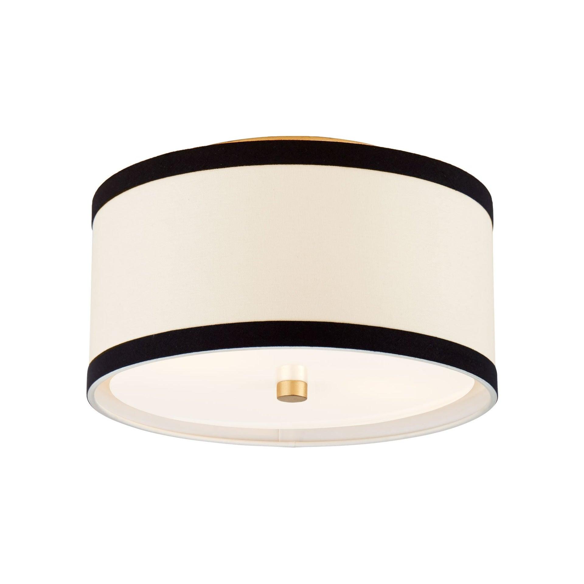 Preppy Tailored Drum Shade Ceiling Light in Silver Gild