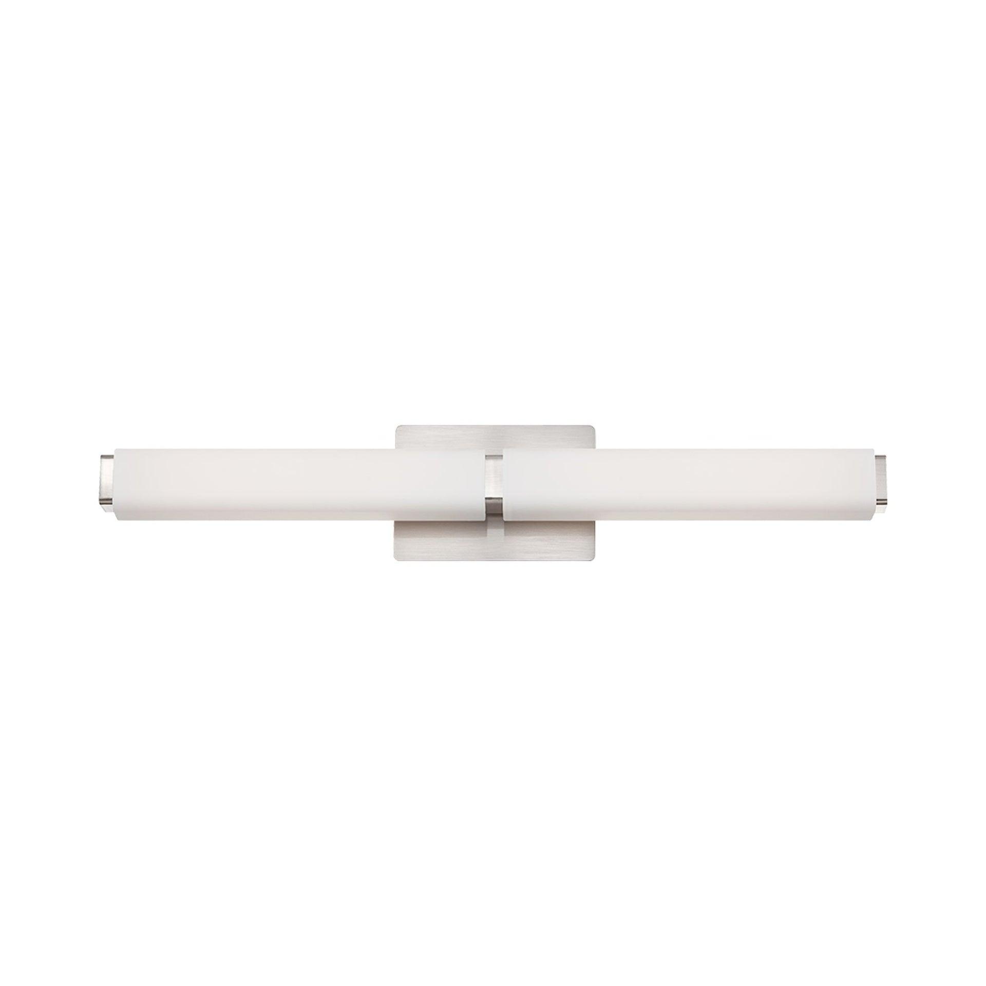 Sleek Brushed Nickel LED Vanity Light with Etched Opal Glass