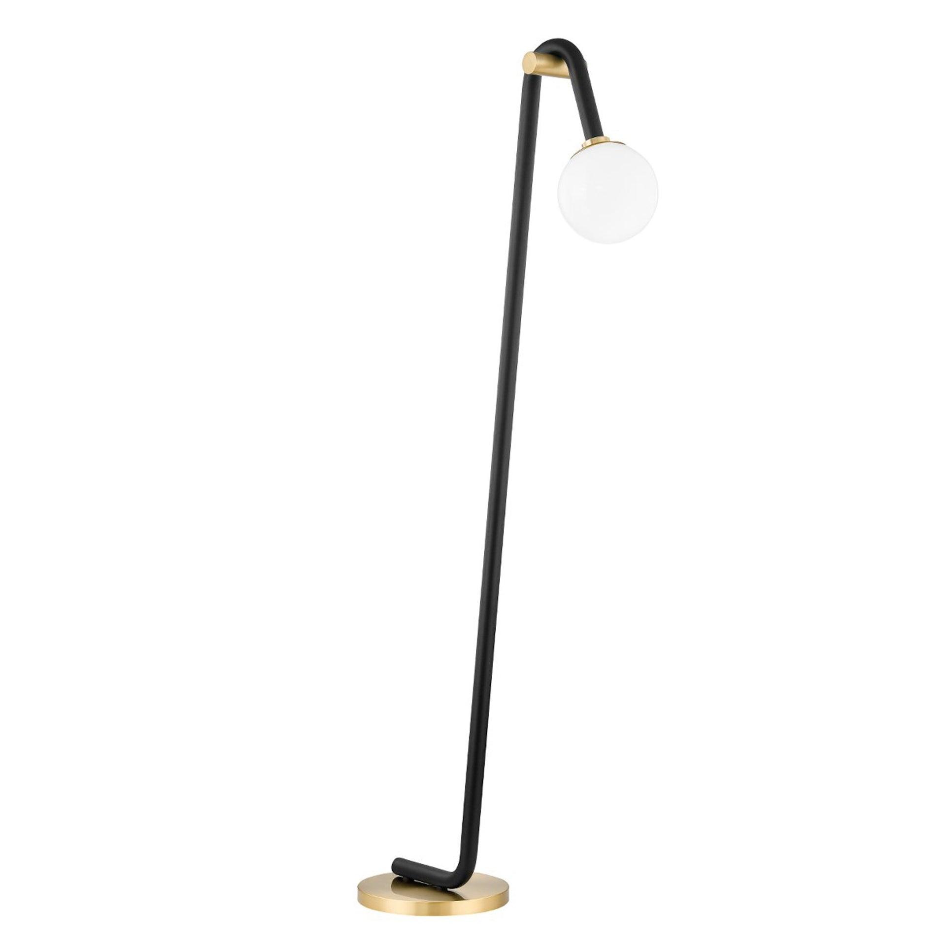 Contemporary Whit 60'' Adjustable Arc Floor Lamp in Black and Silver