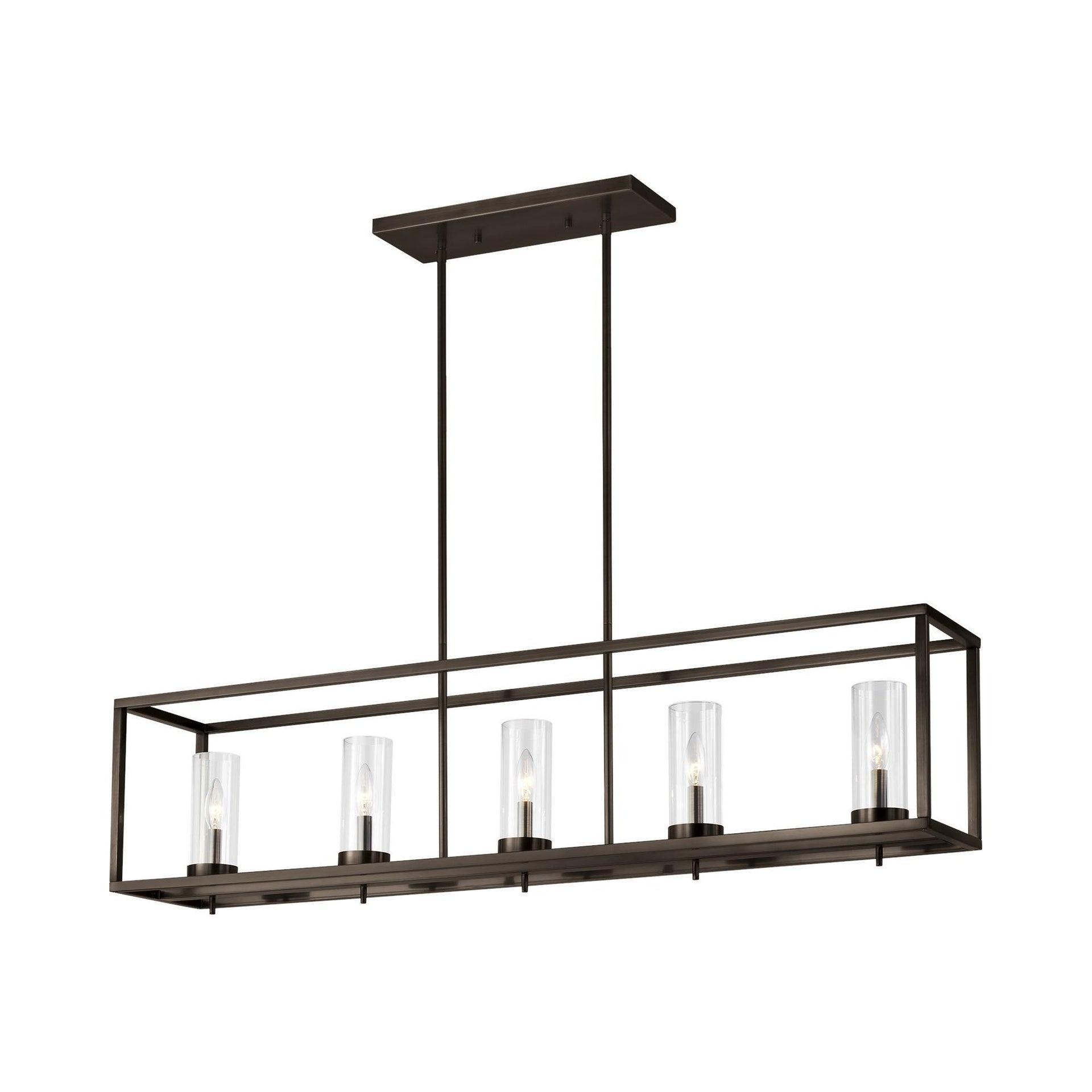 Sea Gull Lighting Generation 6690305EN-778 Transitional Five Light Island Pendant from Seagull-Zire Collection Dark Finish, 48.00 inches, Brushed Oil Rubbed Bronze