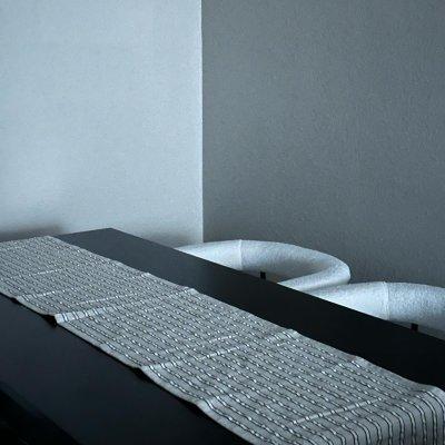 108" x 14" Cotton Striped Table Runner Natural - Threshold™: Traditional Summer Tablecloth, OEKO-TEX Certified