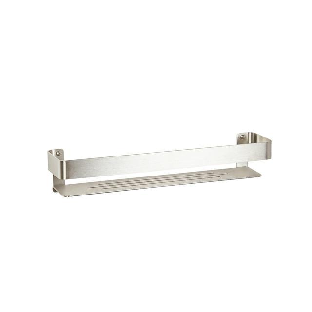 Floating Rectangular Shower Shelf with Rail in a Satin Finish