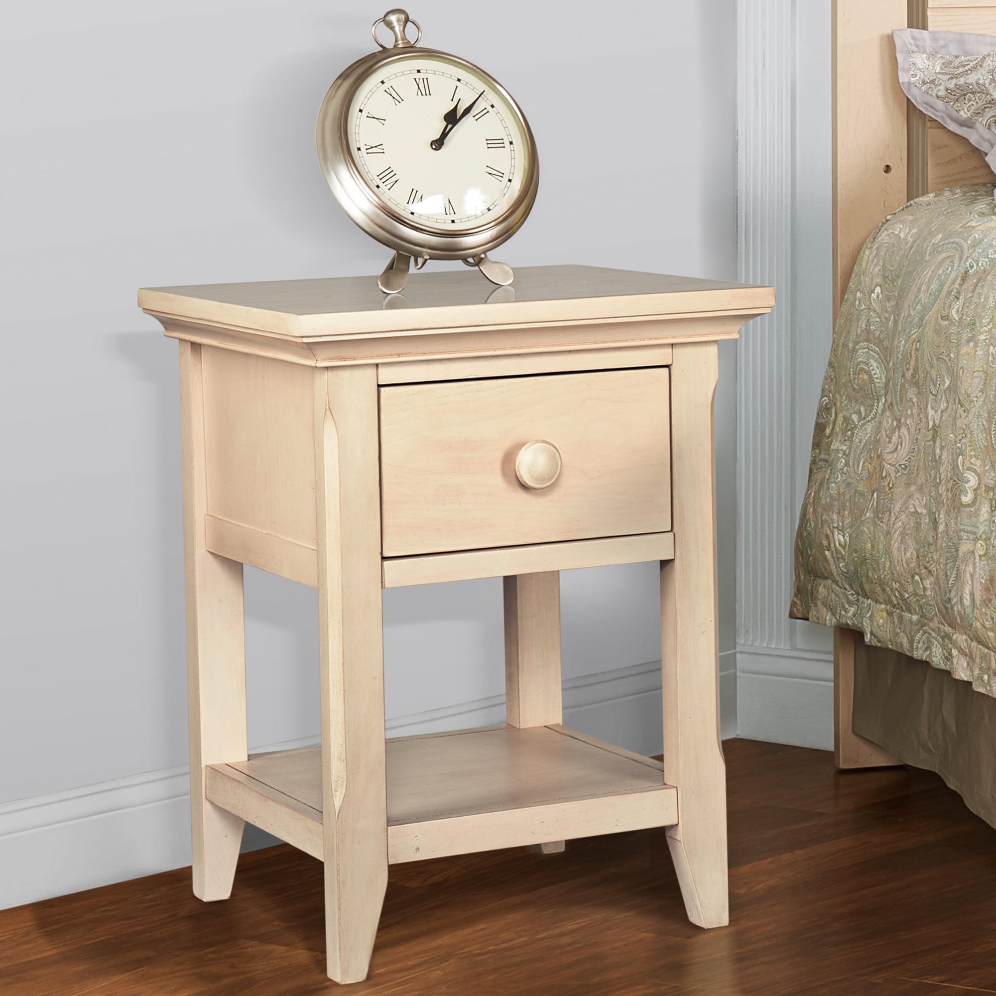 Overland Sandstone Brown Poplar Wood 1-Drawer Nightstand