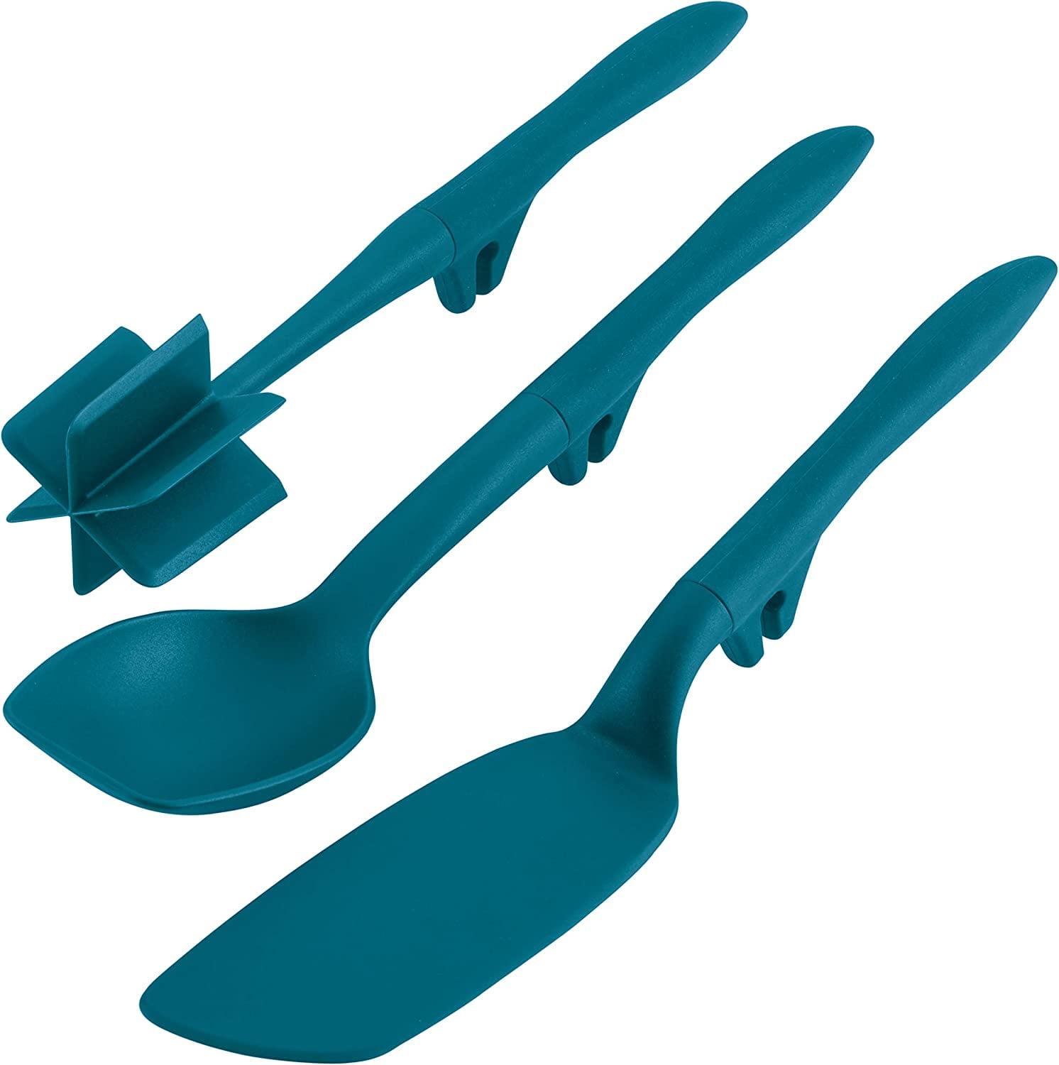 Teal Nylon 3-Piece Lazy Cooking Utensil Set