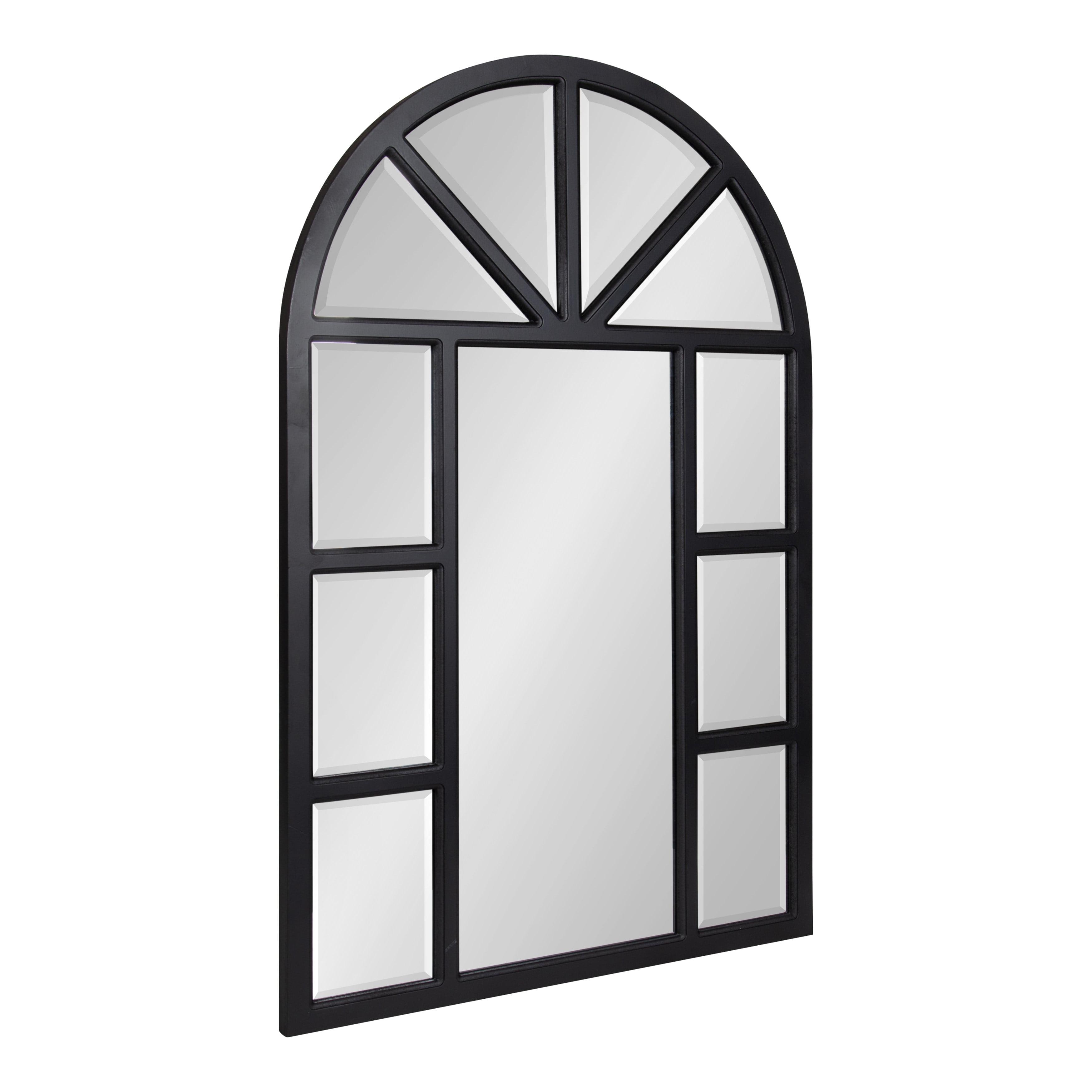 Hogan Rustic Full-Length Rectangular Wood Vanity Mirror, 40.75x28.5, Distressed Black