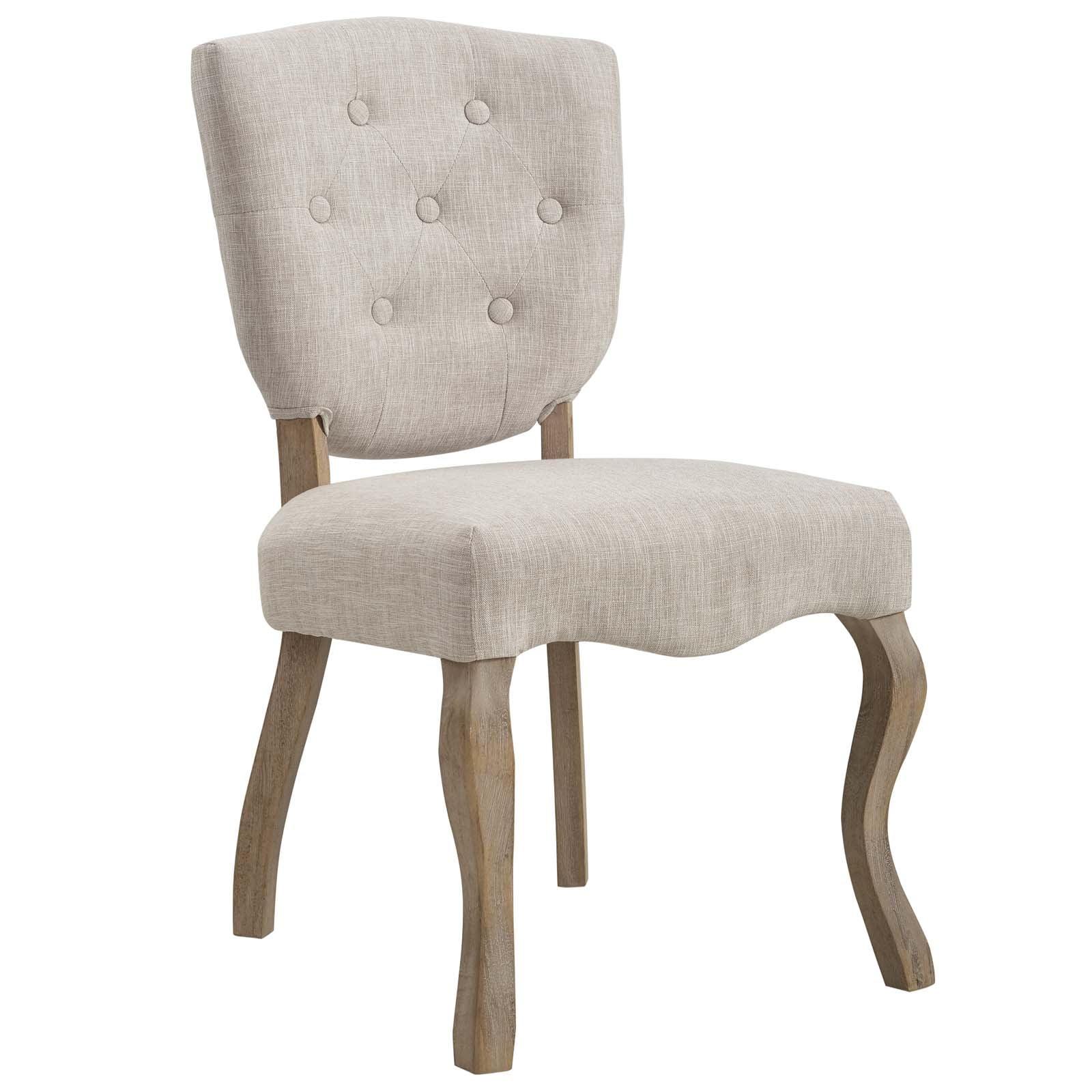 Chic Array Vintage French Beige Velvet Side Chair