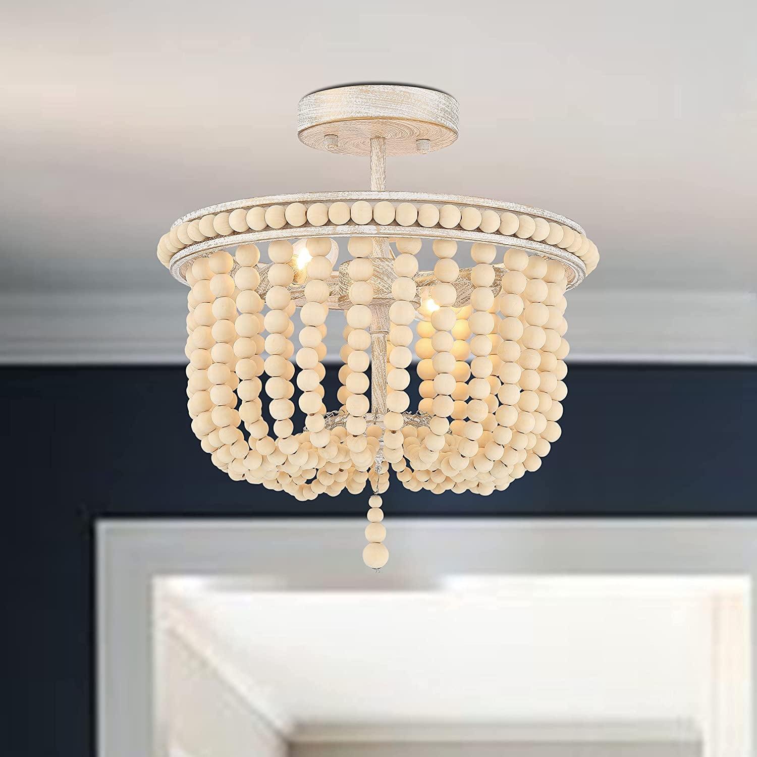 White and Gold Modern Vanity Flush Mount Light