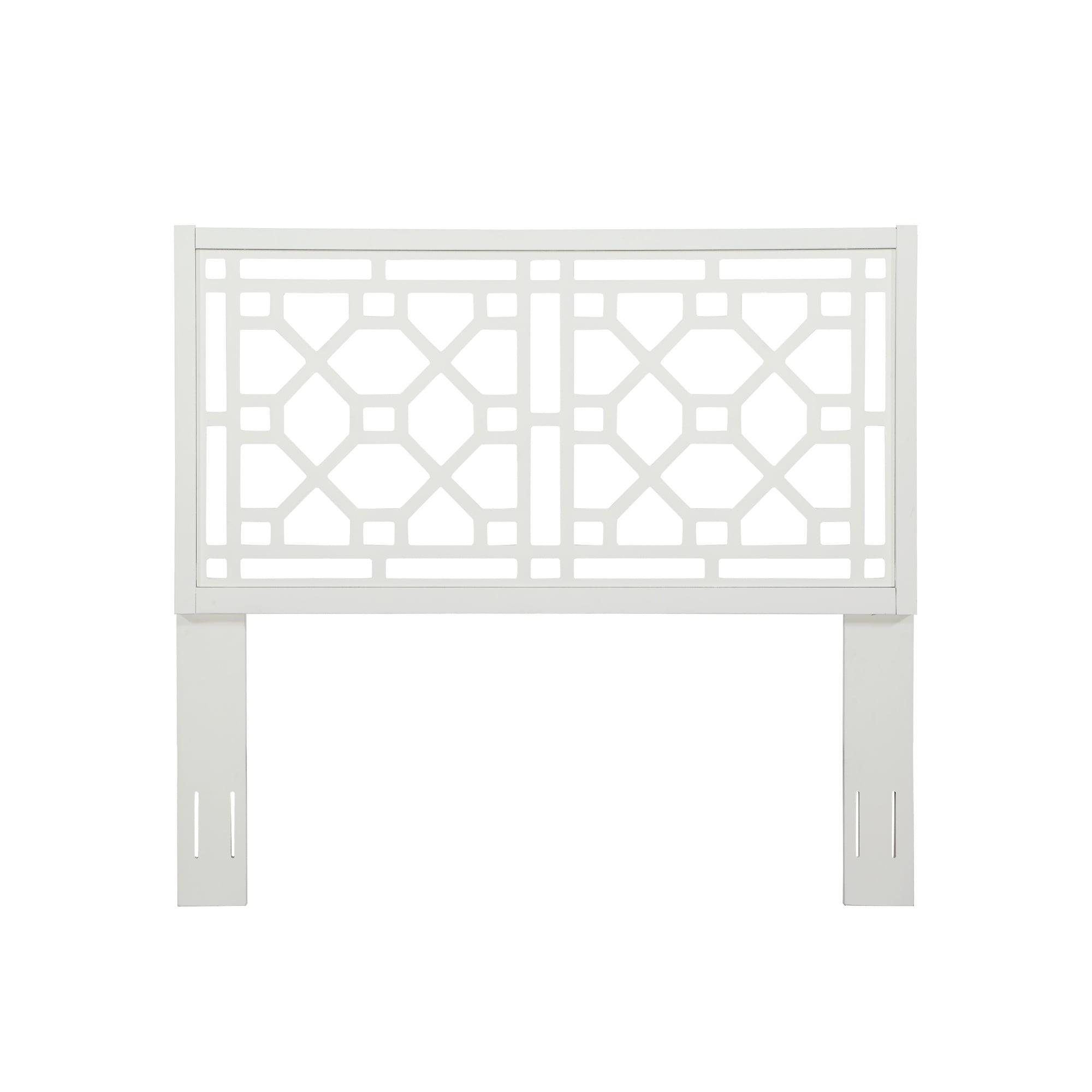 Thomas Chippendale White Adjustable Full/Queen Wood Headboard