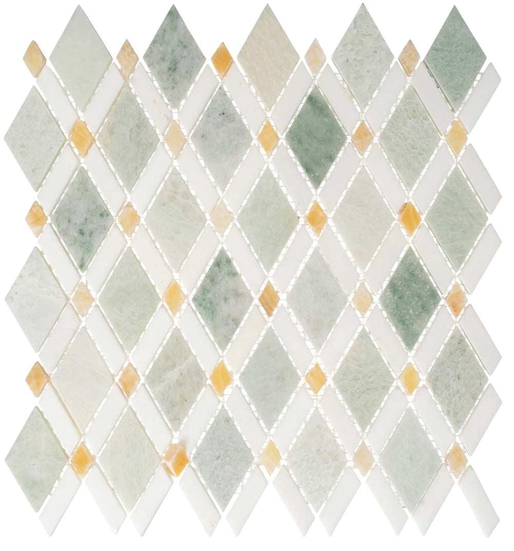 Victory 2" x 3" Marble Diamond Novelty Mosaic Kitchen Backsplash, Bathroom, Shower, Pool, Wall and Floor Tile