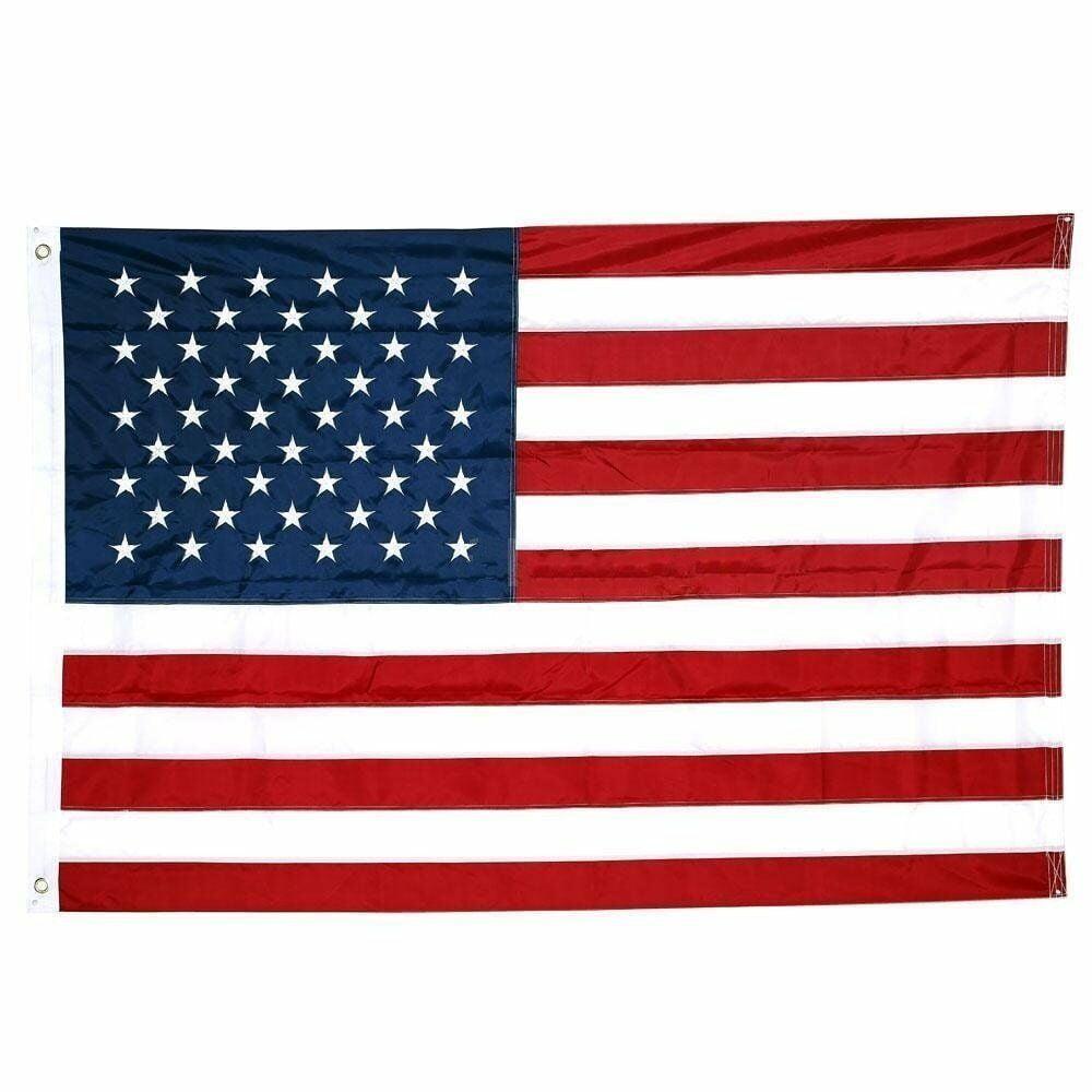 Large Patriotic American Flag with Embroidered Stars