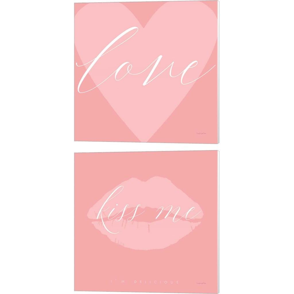 Mercer41 " Love Heart & Kiss Me " by Mercedes Lopez Charro 2 - Pieces (Set of 2)