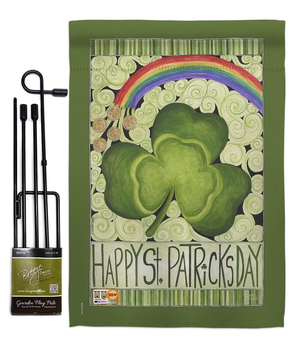 Double Sided Green Polyester St. Patrick's Day Garden Flag