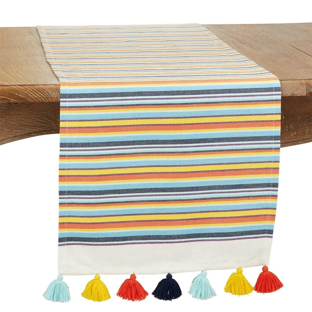 Saro Lifestyle Color Splash Table Runner, 16"x72", Multicolored