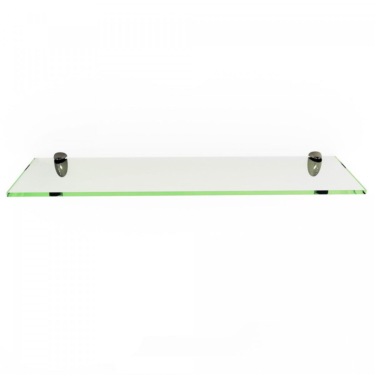 Sleek 30" Black Floating Wall Shelf with Chrome Finish