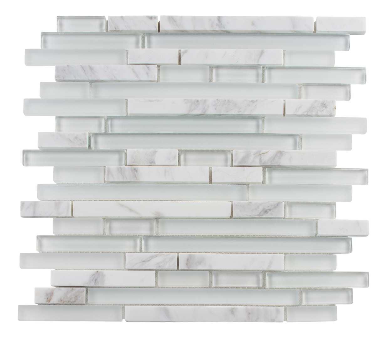 Bravio Frosted Brown Marble Linear Mosaic Wall Tile