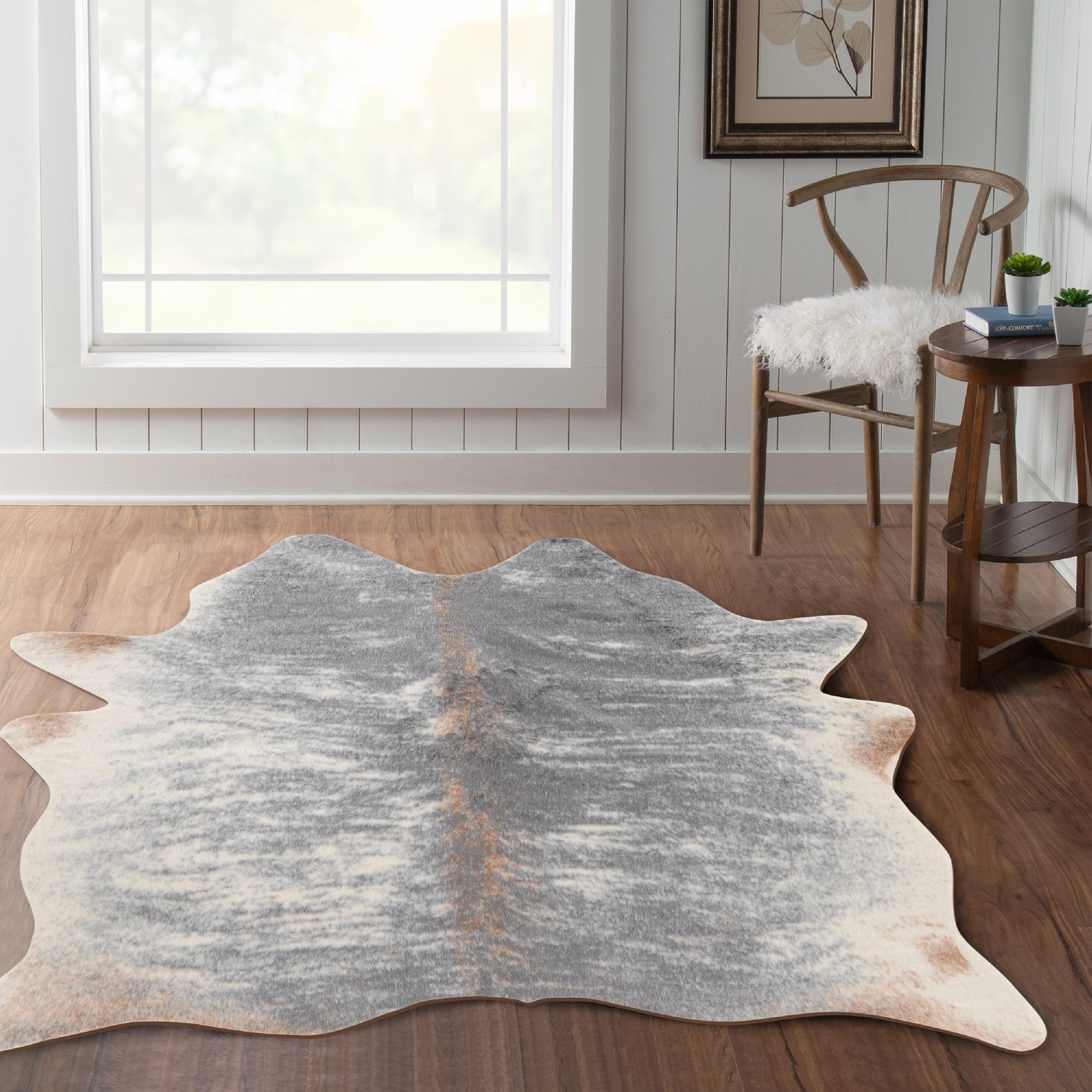 Shaped Faux Animal Hide Rug