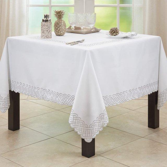 Saro Tablecloth With Braid Embroidery