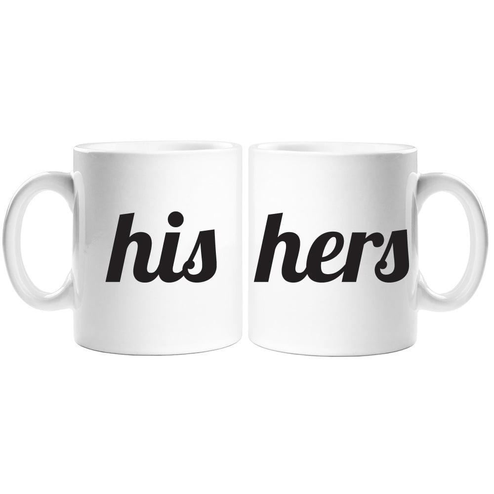 TraQunn His and Hers Coffee Mugs Set His and Hers Gifts Wedding Engagement Gifts for Couple Newlyweds Couples Gifts for Husband and Wife Bridal Shower Engaged Couples Matching Mugs 11 Ounce