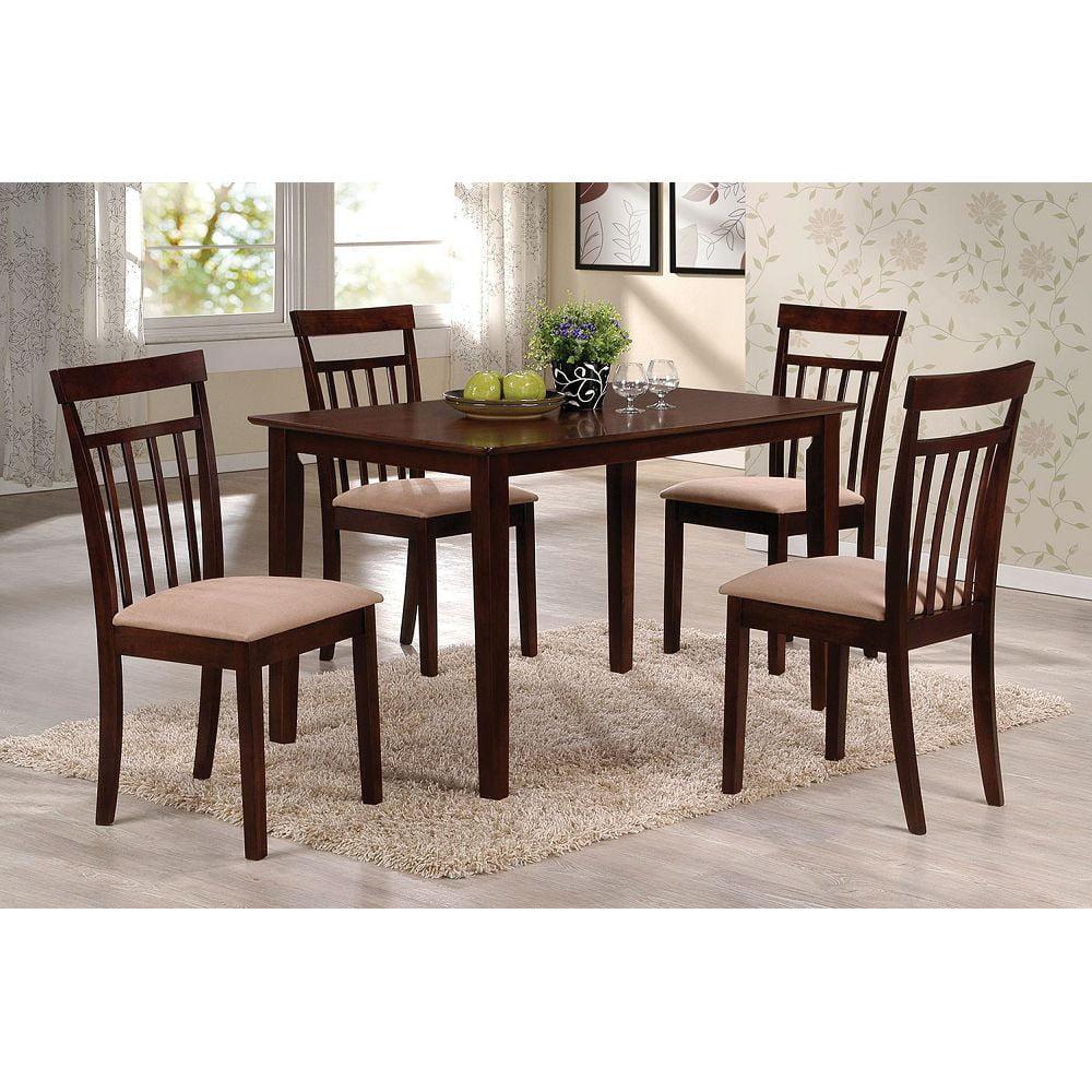 Samuel Dining Set (5Pc Pk) in Espresso & Microfiber 70325