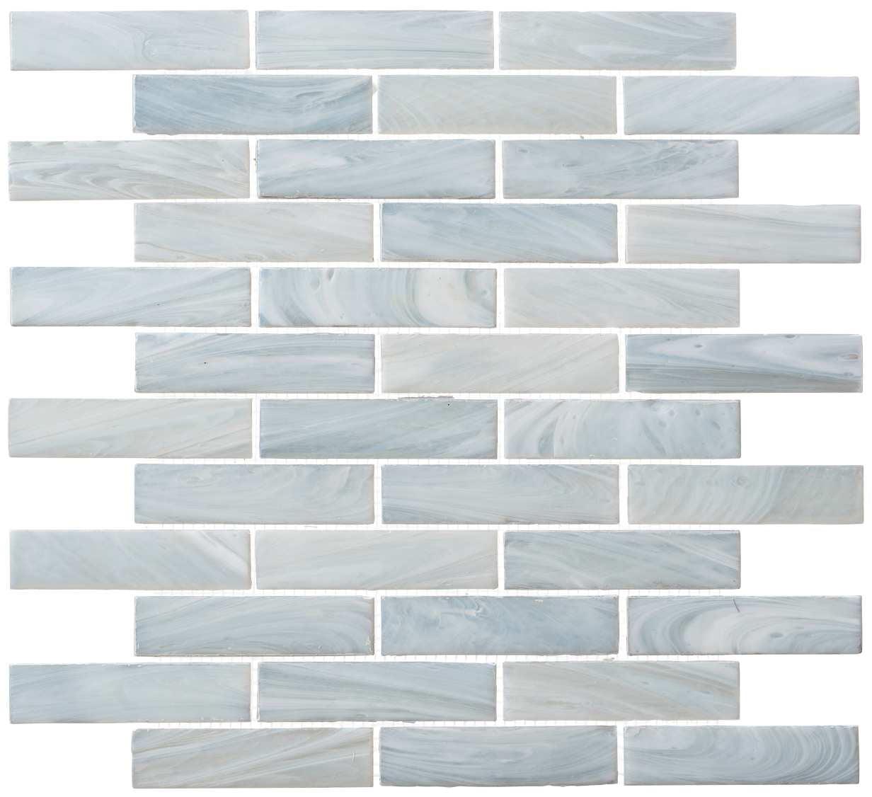 Dorian 1" x 4" Beveled Glass Brick Joint Mosaic Kitchen Backsplash, Bathroom, Shower, Wall and Floor Tile