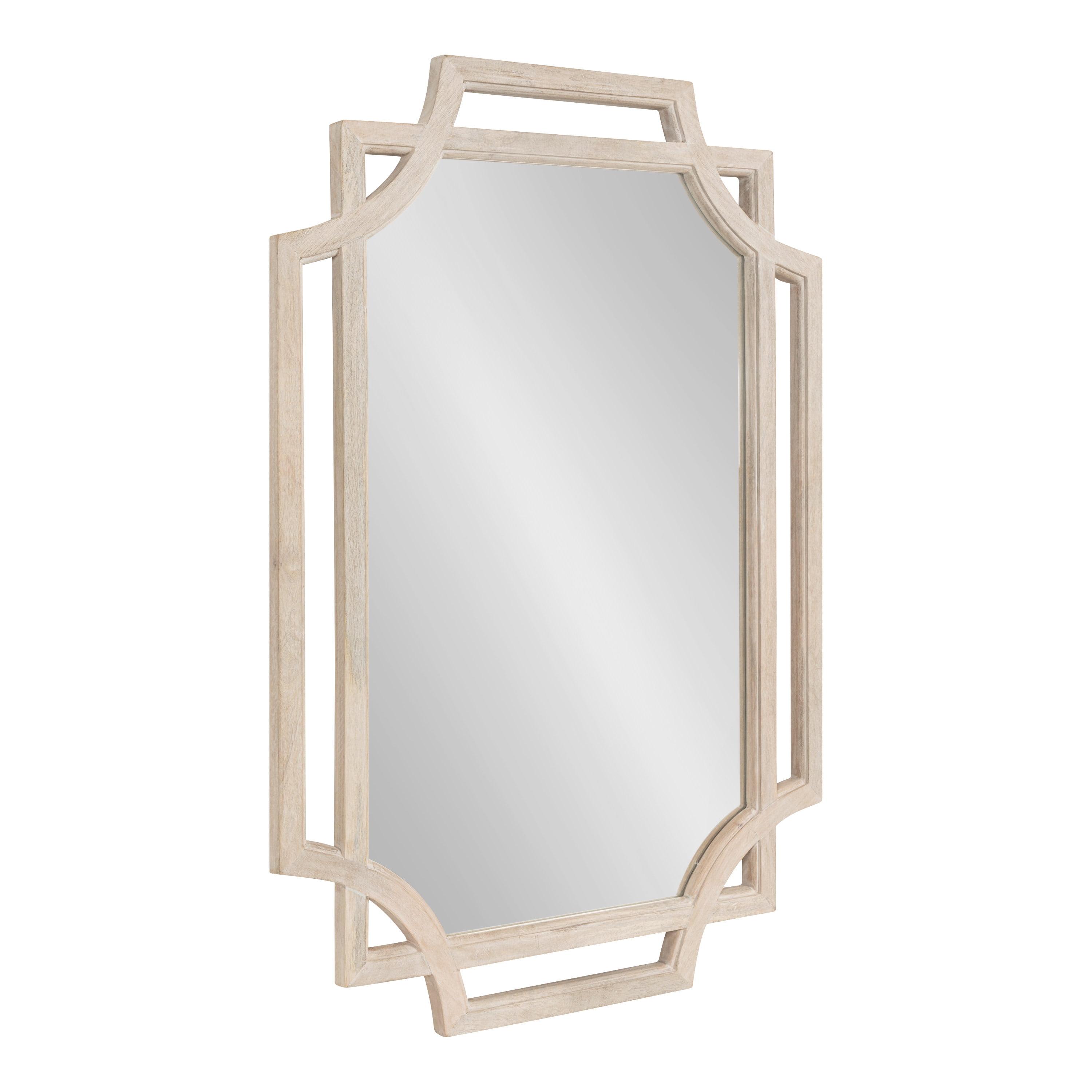 Kate and Laurel Minuette Modern Wall Mirror, 40 x 27, White, Modern Farmhouse Home Decor for Wall