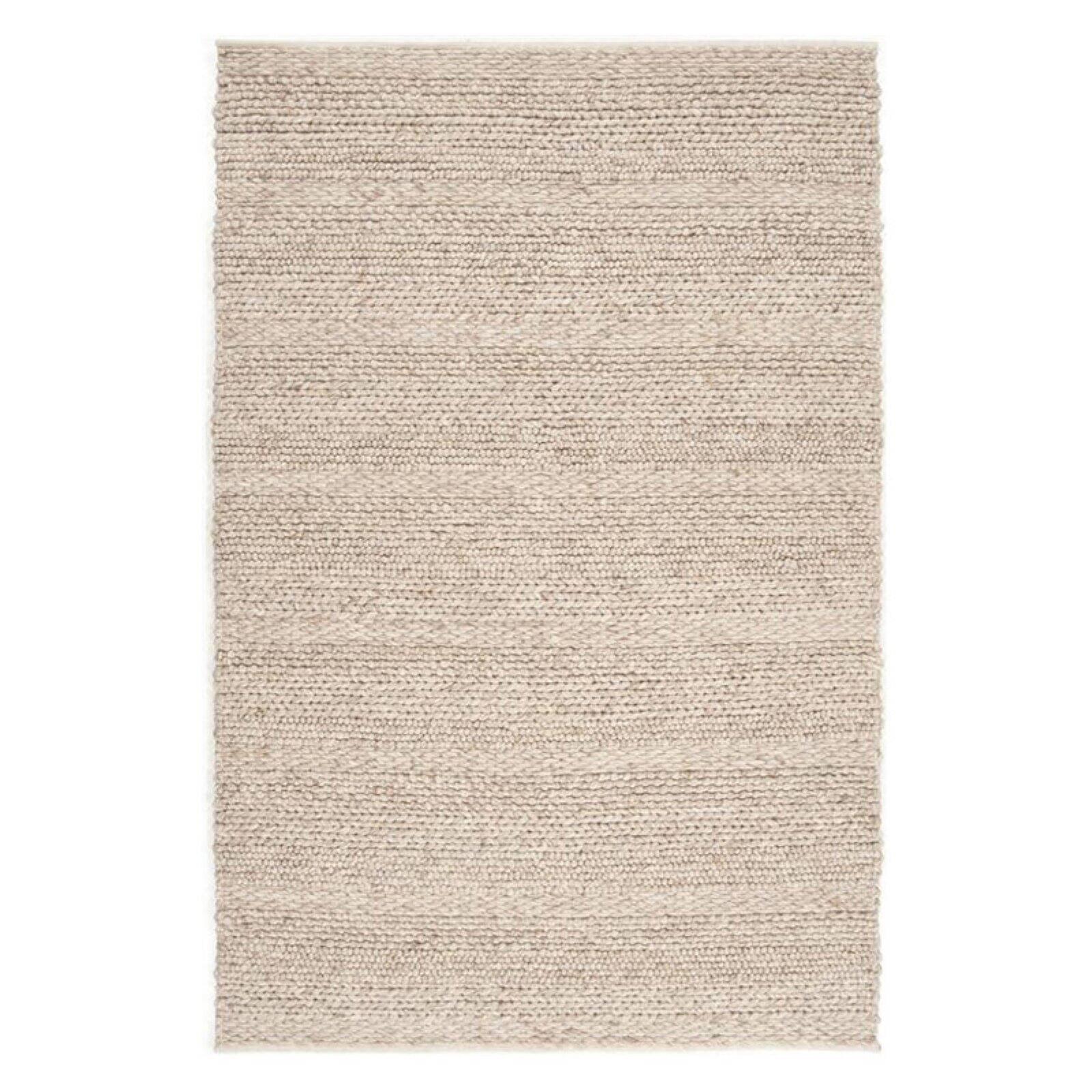 Ivory Braided Elegance 5' x 8' Handmade Wool Area Rug