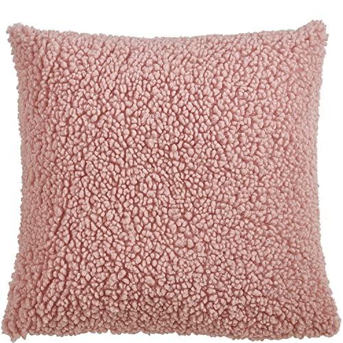 18" Faux Fur Pillow Poly Filled Pink - SARO Lifestyle