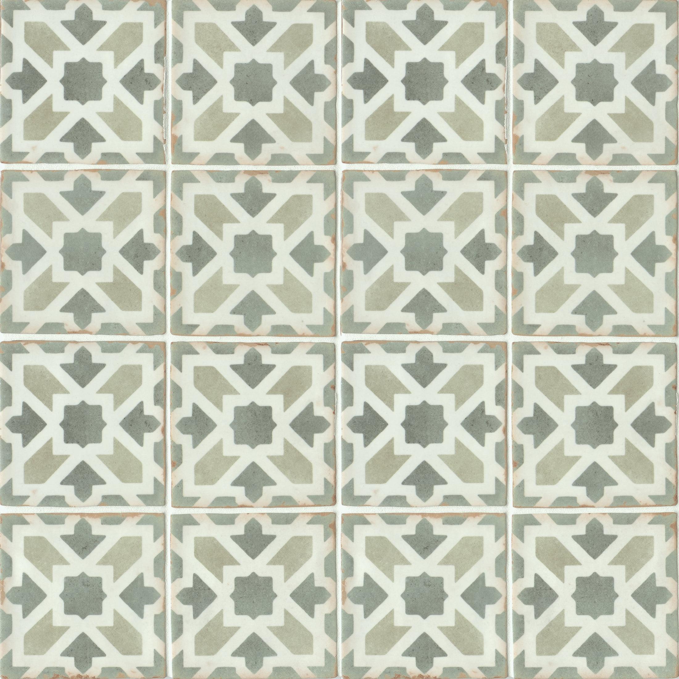 Casablanca 5" x 5" Ceramic Patterned Floor Use Tile