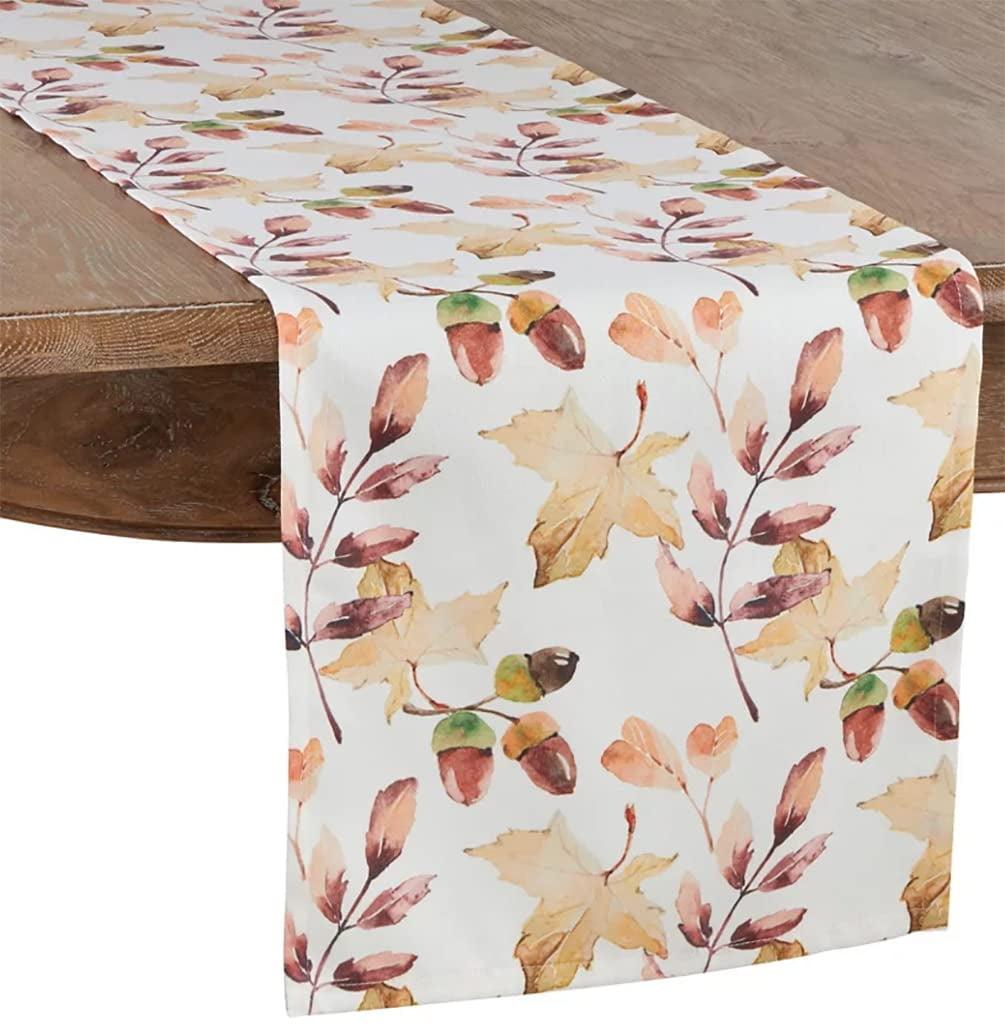 Saro Lifestyle Acorn And Leaf Table Runner